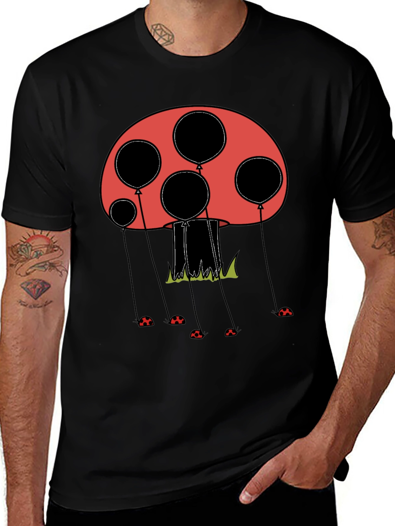 Variant 7 of Mushroom Balloon Graphic Tee - Unique Design