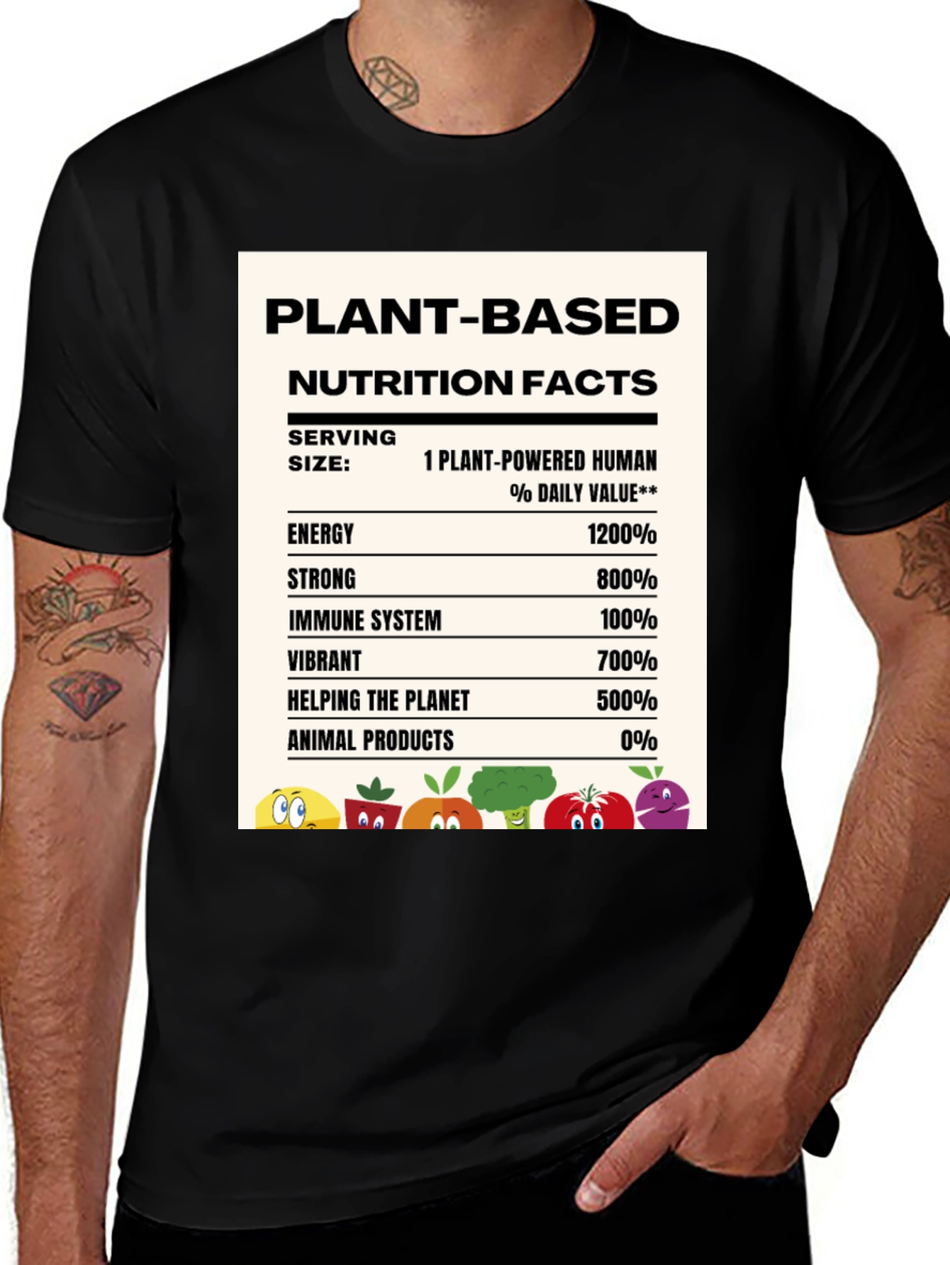 Variant 21 of Plant-Based Nutrition Facts Graphic Tee