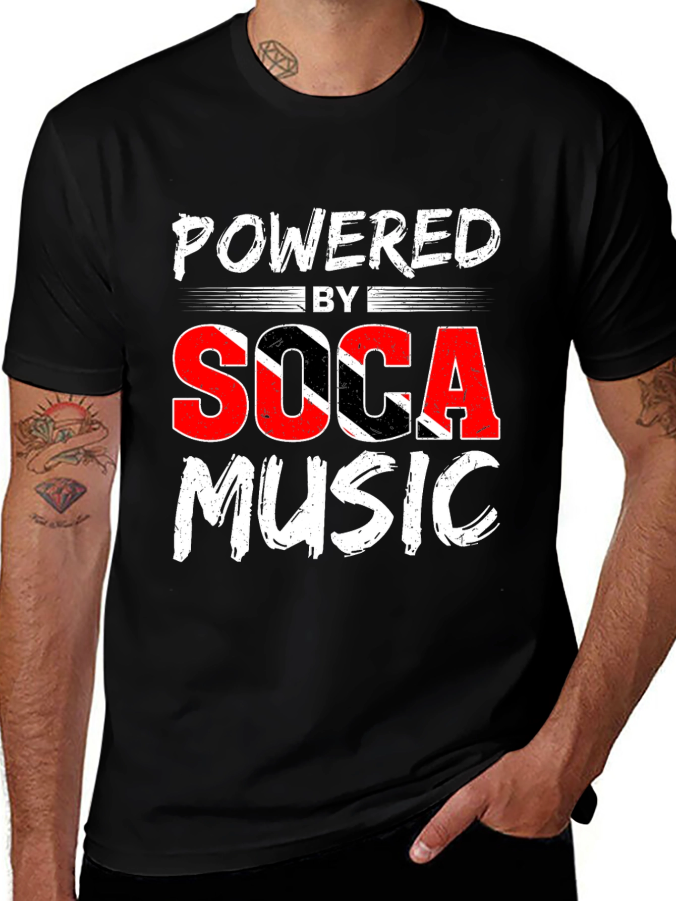 Powered by Soca Music Graphic T-Shirt