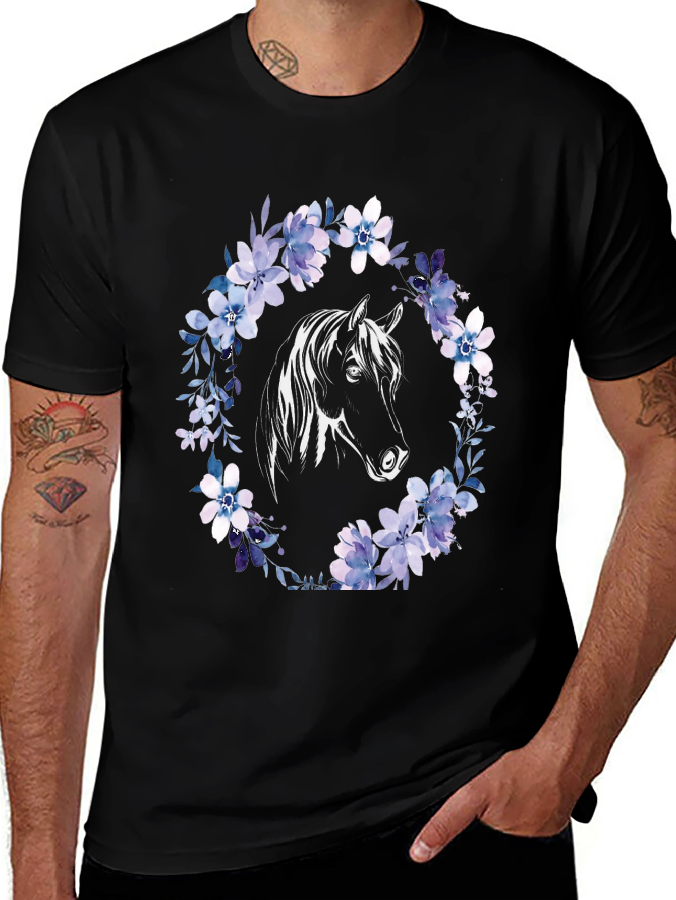 Variant 20 of Horse & Floral Wreath Graphic Tee
