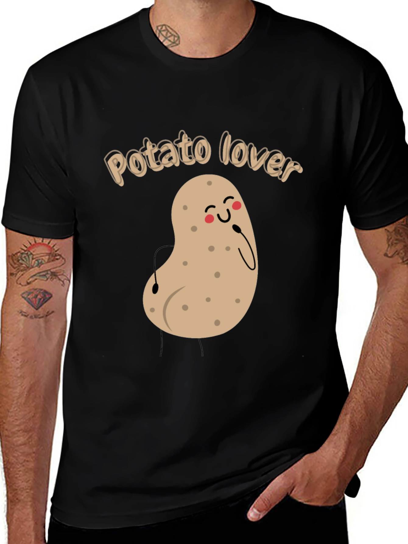 Variant 20 of Potato Lover Black T-Shirt