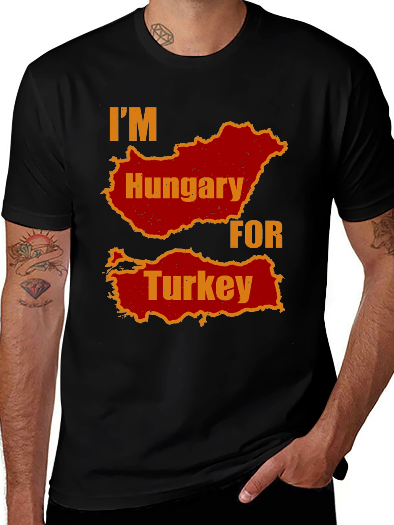 Variant 23 of I'm Hungary For Turkey Men's Black T-Shirt