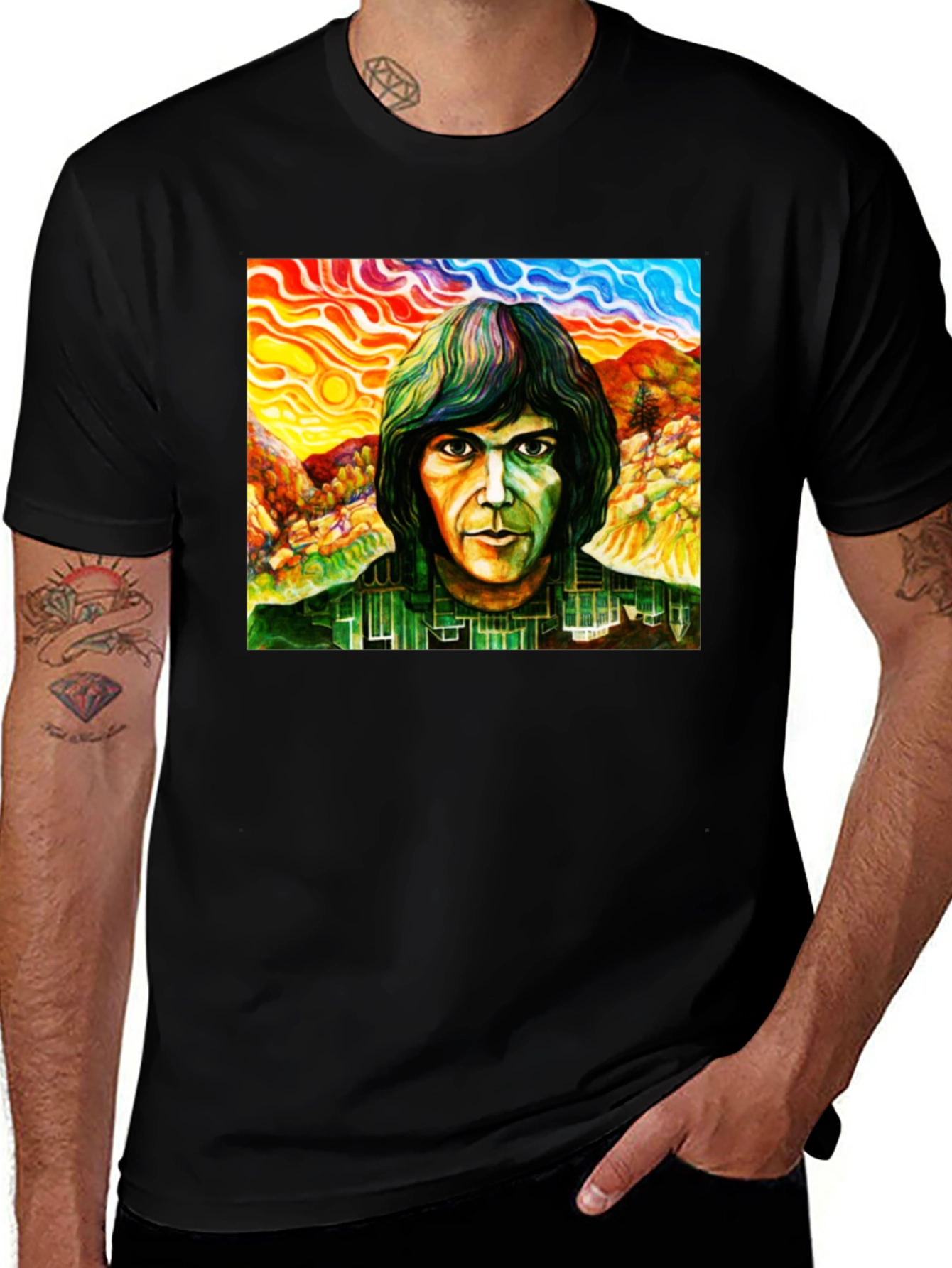 Variant 20 of Neil Young Psychedelic Portrait T-Shirt