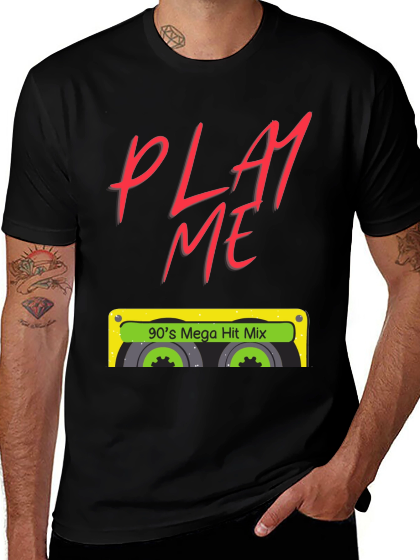 Variant 13 of 90s Mega Hit Mix Retro Cassette Tape Graphic Tee