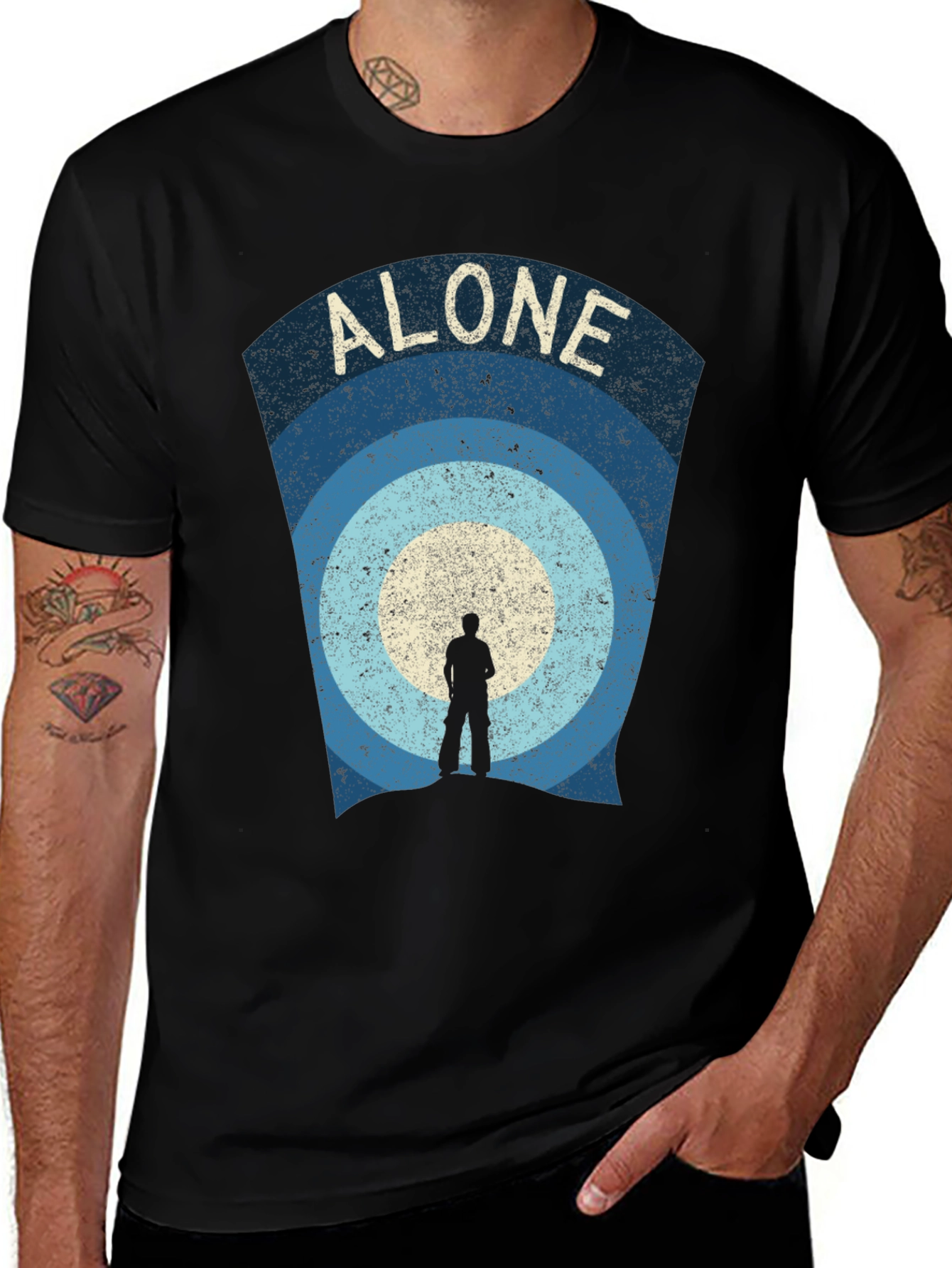 Variant 2 of Alone Graphic T-Shirt - Retro Indie Design