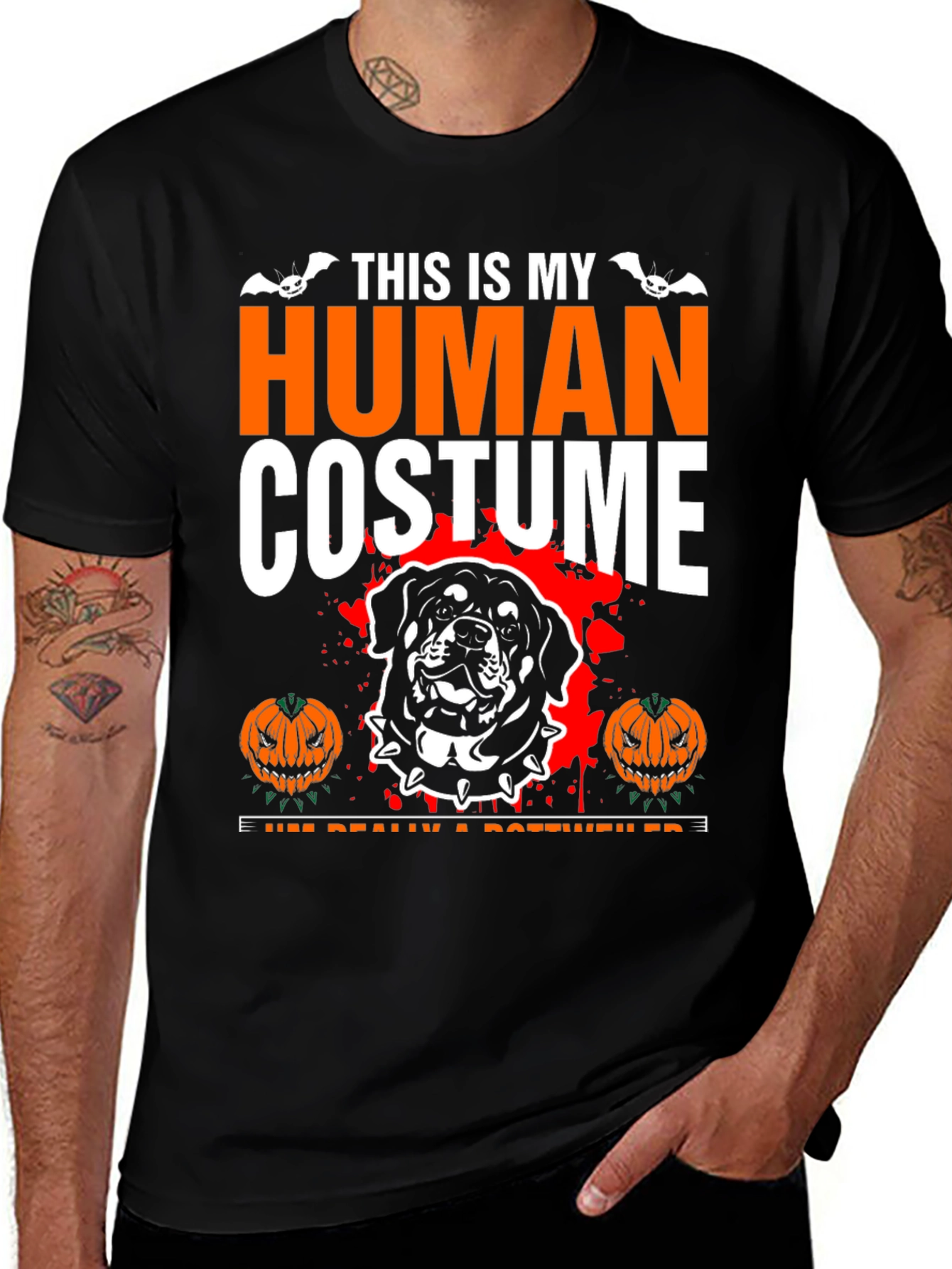 Halloween Rottweiler Human Costume T-Shirt