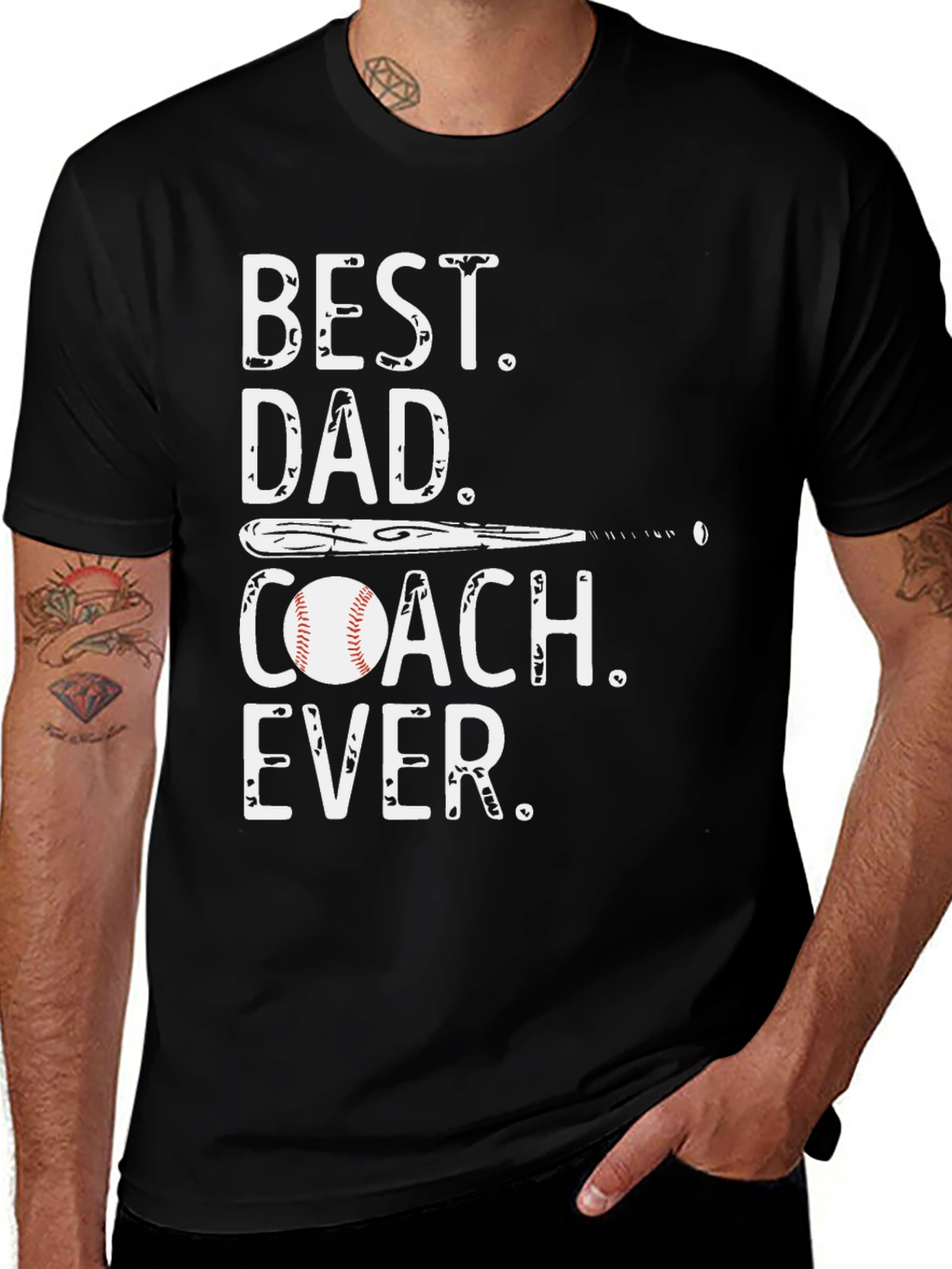 Variant 17 of Best Dad Coach Ever Baseball T-Shirt