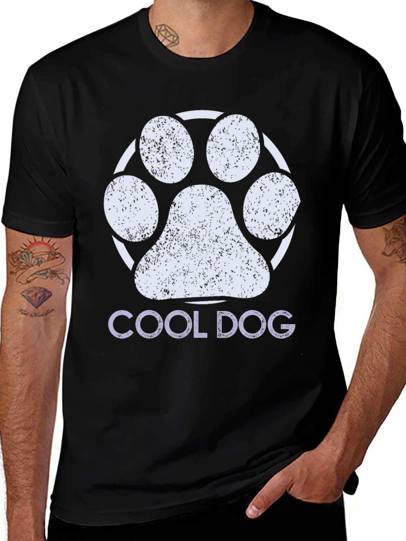 Variant 28 of Cool Dog Paw Print Graphic Tee