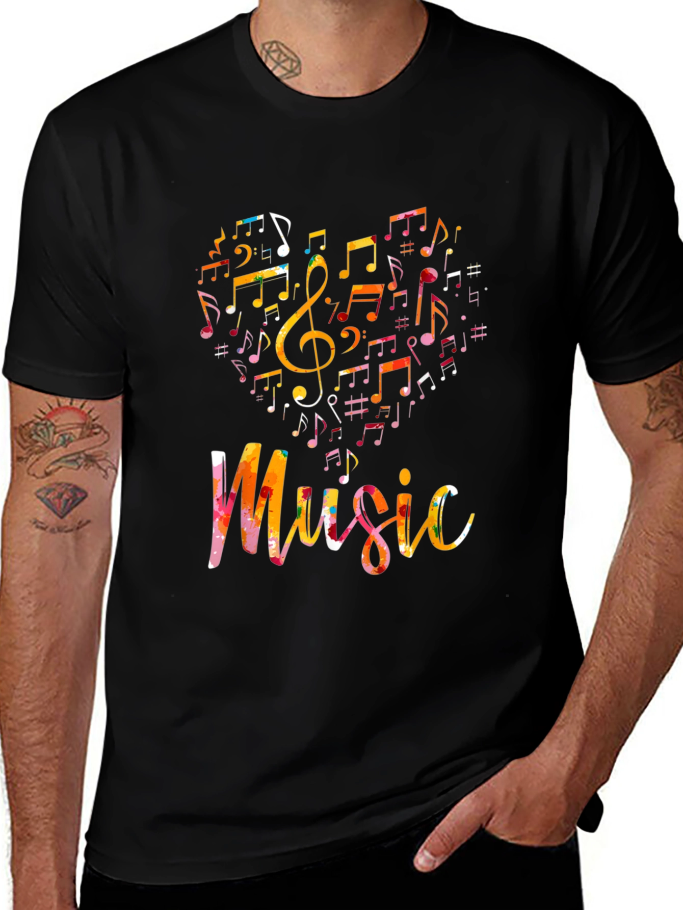 Variant 14 of Music Heart Notes Graphic Tee