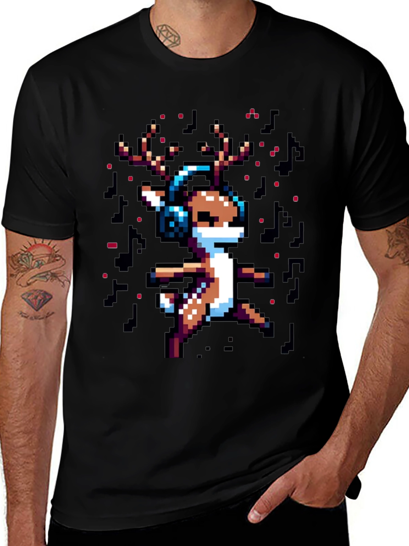 Variant 25 of Pixel Reindeer T-Shirt