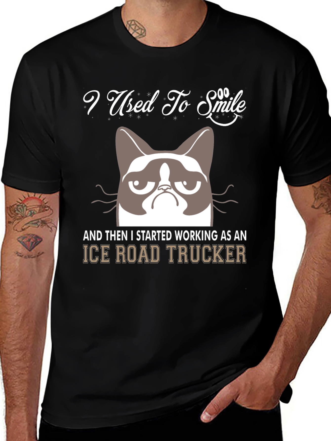 Variant 12 of Grumpy Cat Ice Road Trucker T-Shirt