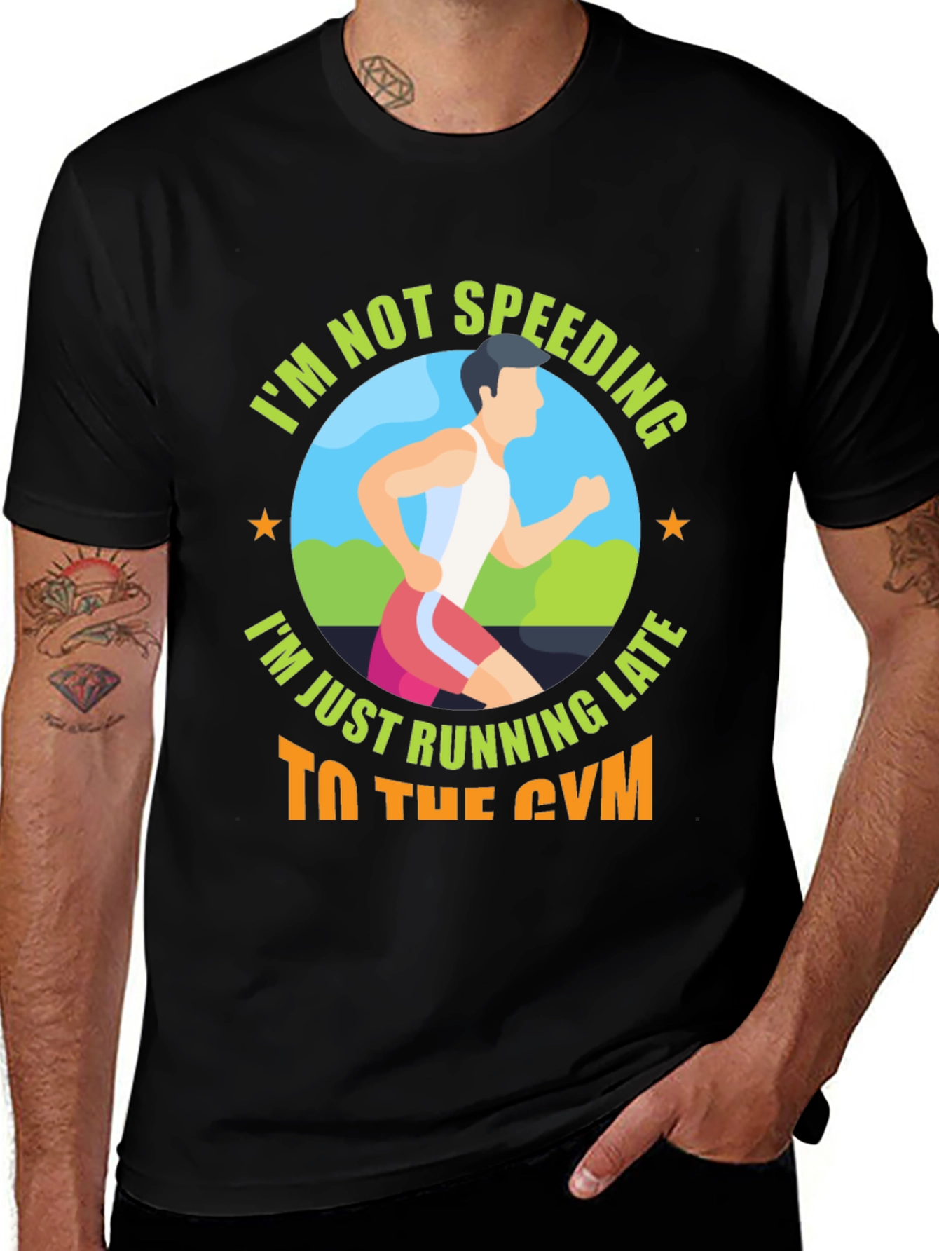 Variant 6 of Funny Gym T-Shirt: I'm Not Speeding