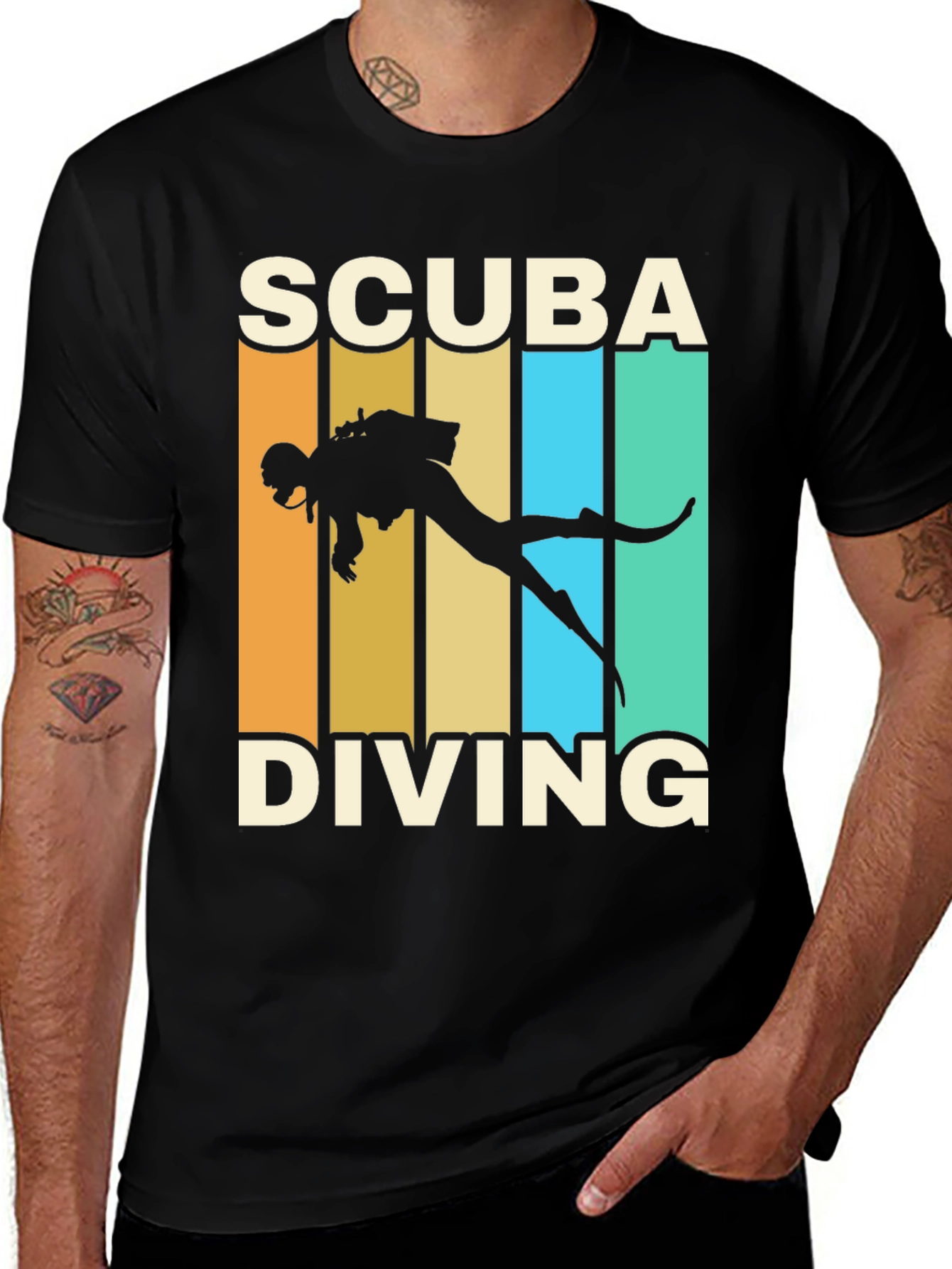Variant 23 of Scuba Diving Retro T-Shirt