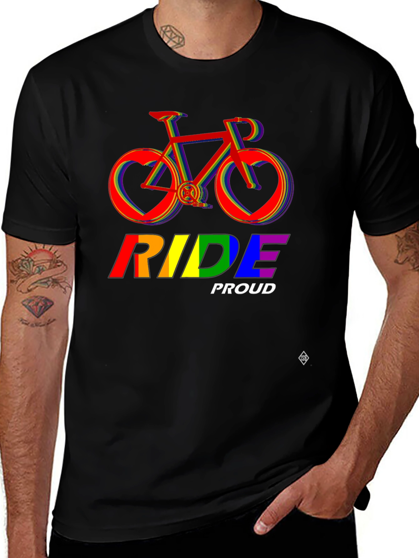 Variant 17 of Ride Proud Rainbow Bicycle T-Shirt