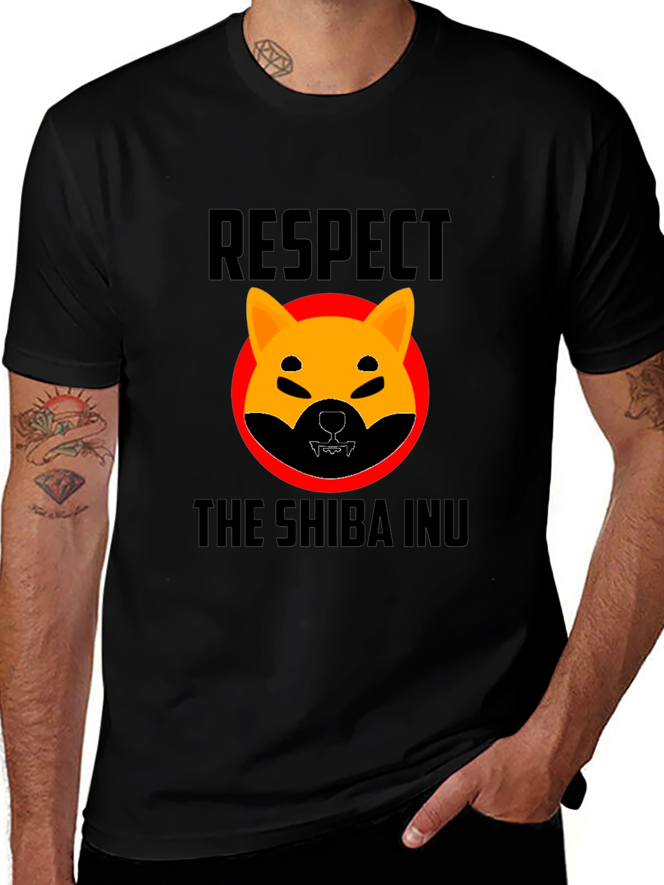 Respect the Shiba Inu T-Shirt - Black