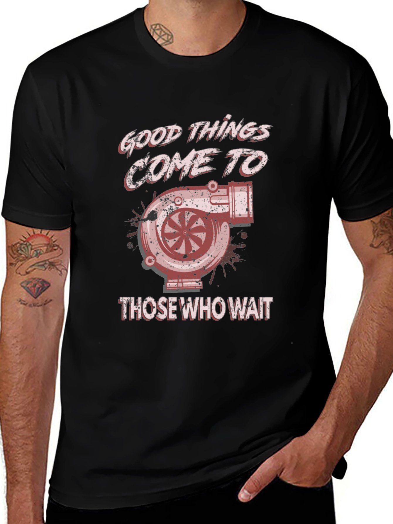 Variant 12 of Good Things Come Turbo T-Shirt - Car Enthusiast Tee
