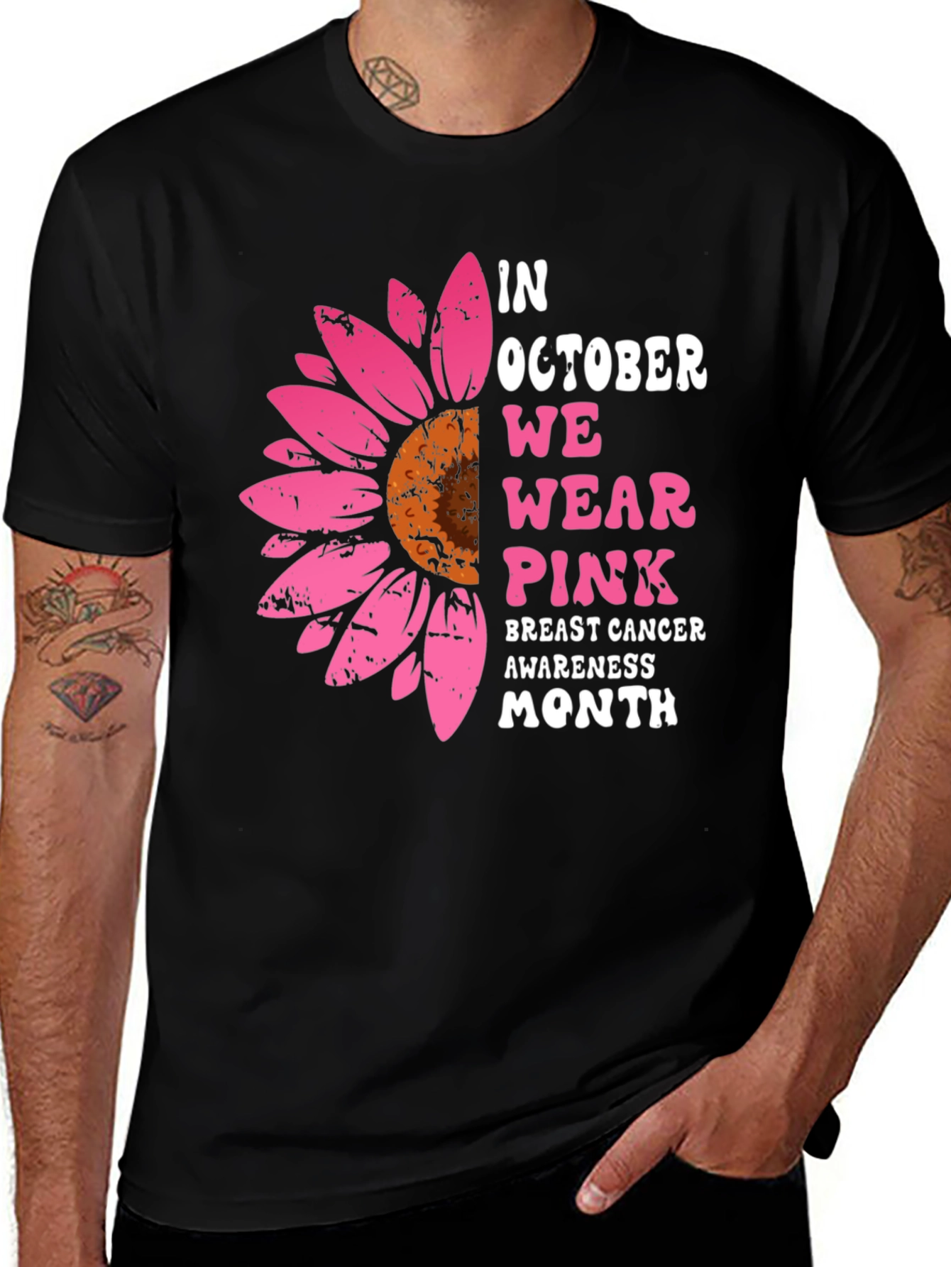 Variant 22 of Breast Cancer Awareness Month Sunflower T-Shirt
