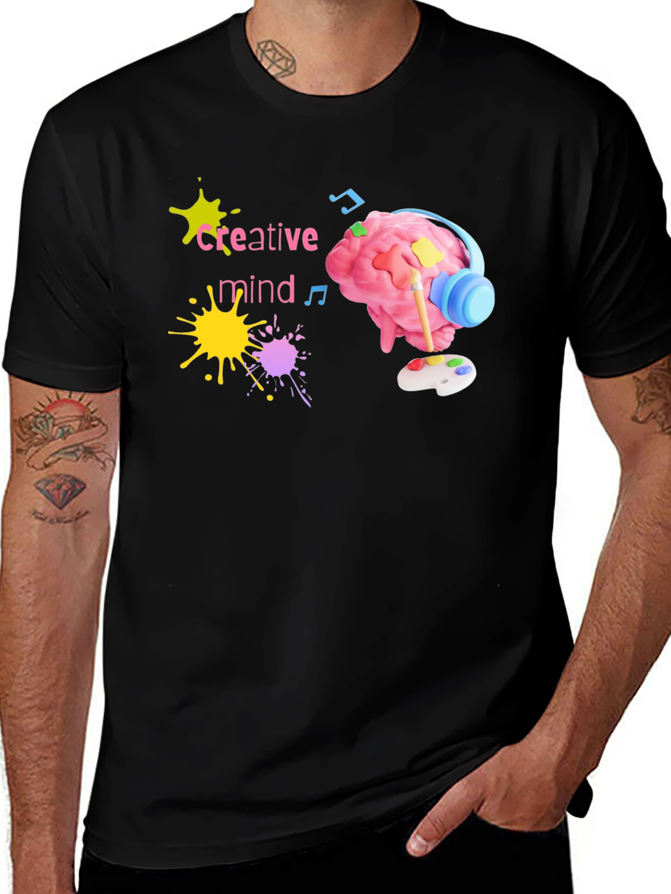 Creative Mind Graphic T-Shirt - Artistic Brain Design