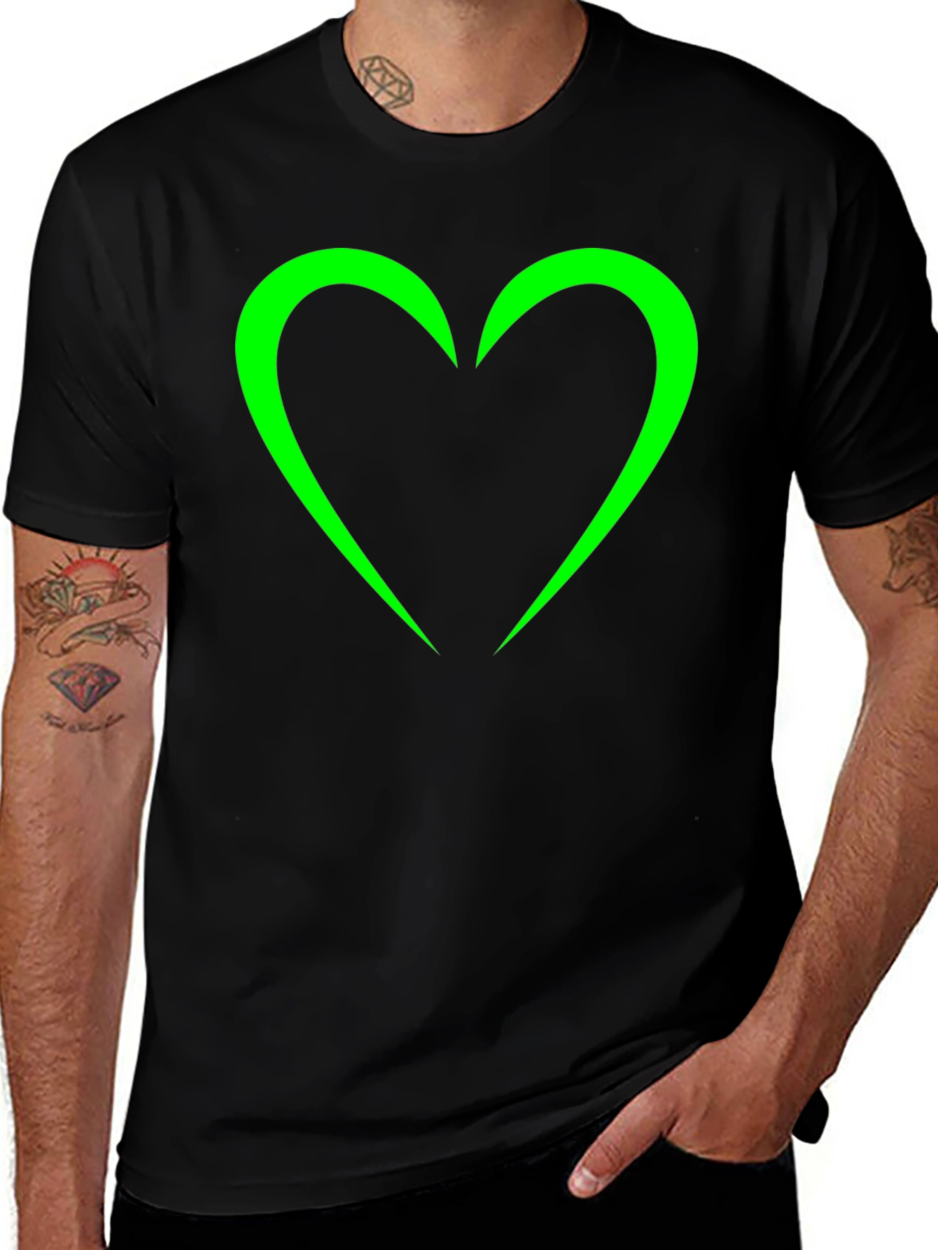 Heart Graphic Black Tee - Stylish & Trendy