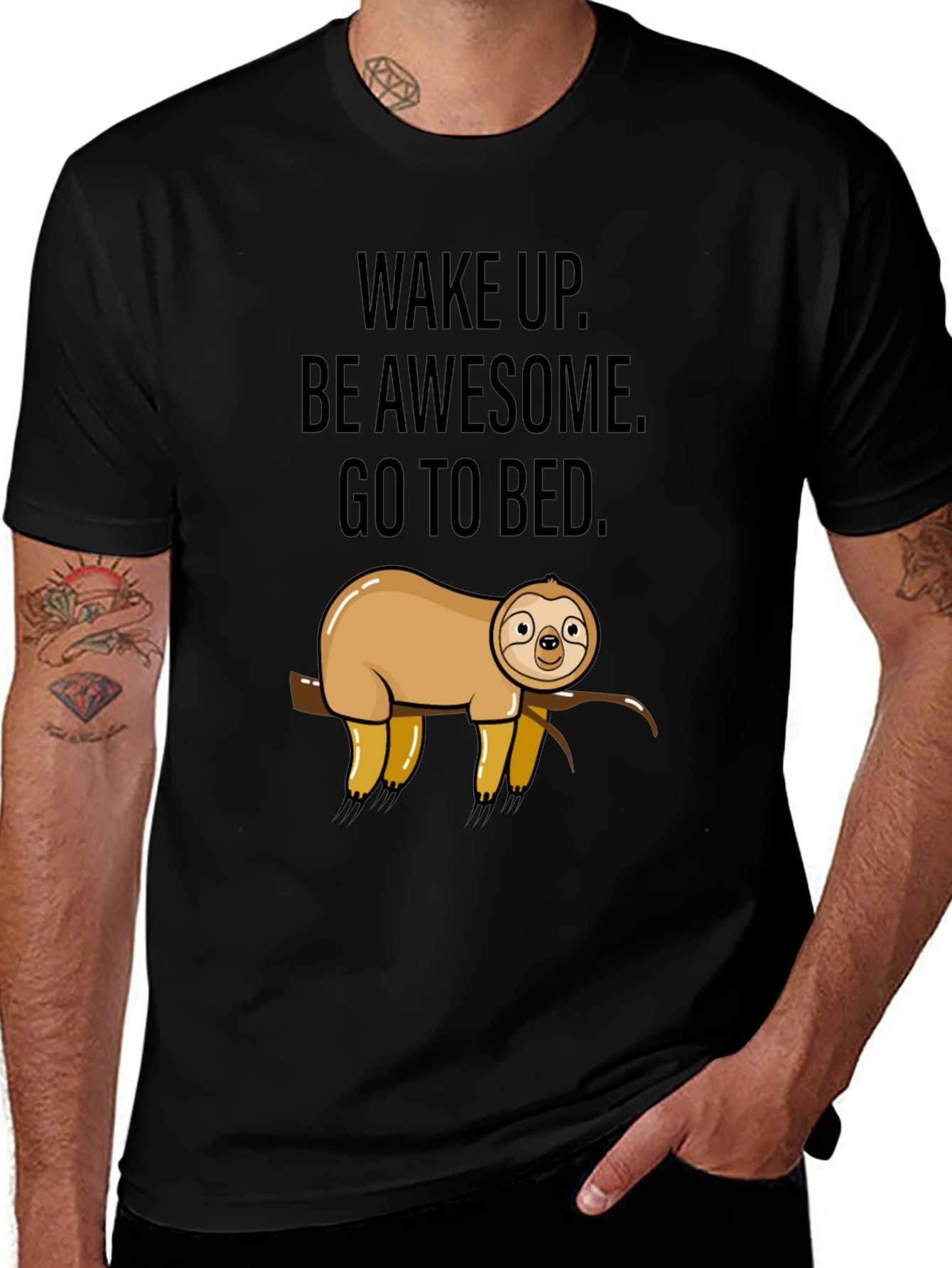 Variant 6 of Funny Sloth Wake Up Graphic T-Shirt