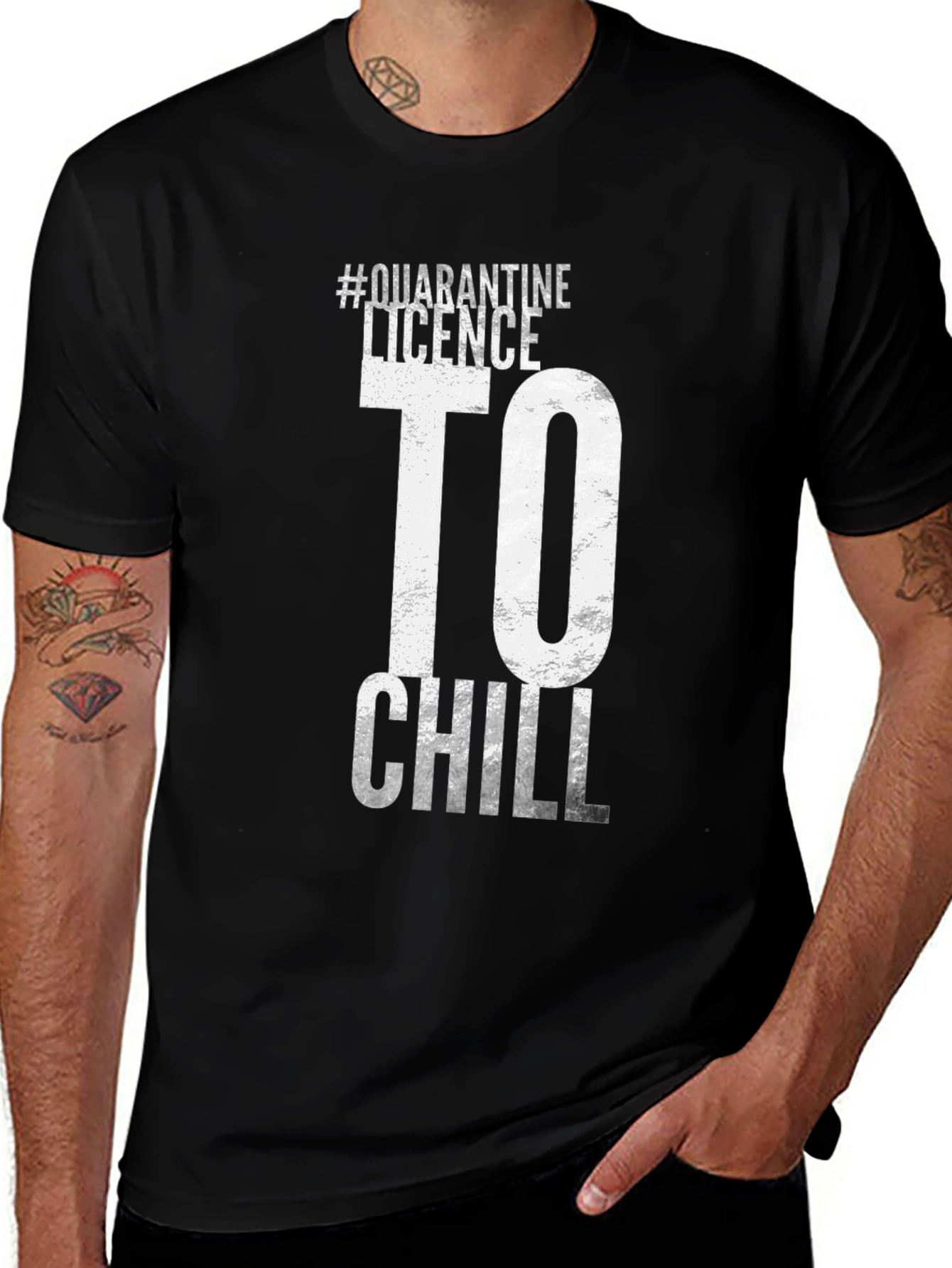 Variant 20 of Quarantine Licence to Chill Black T-Shirt