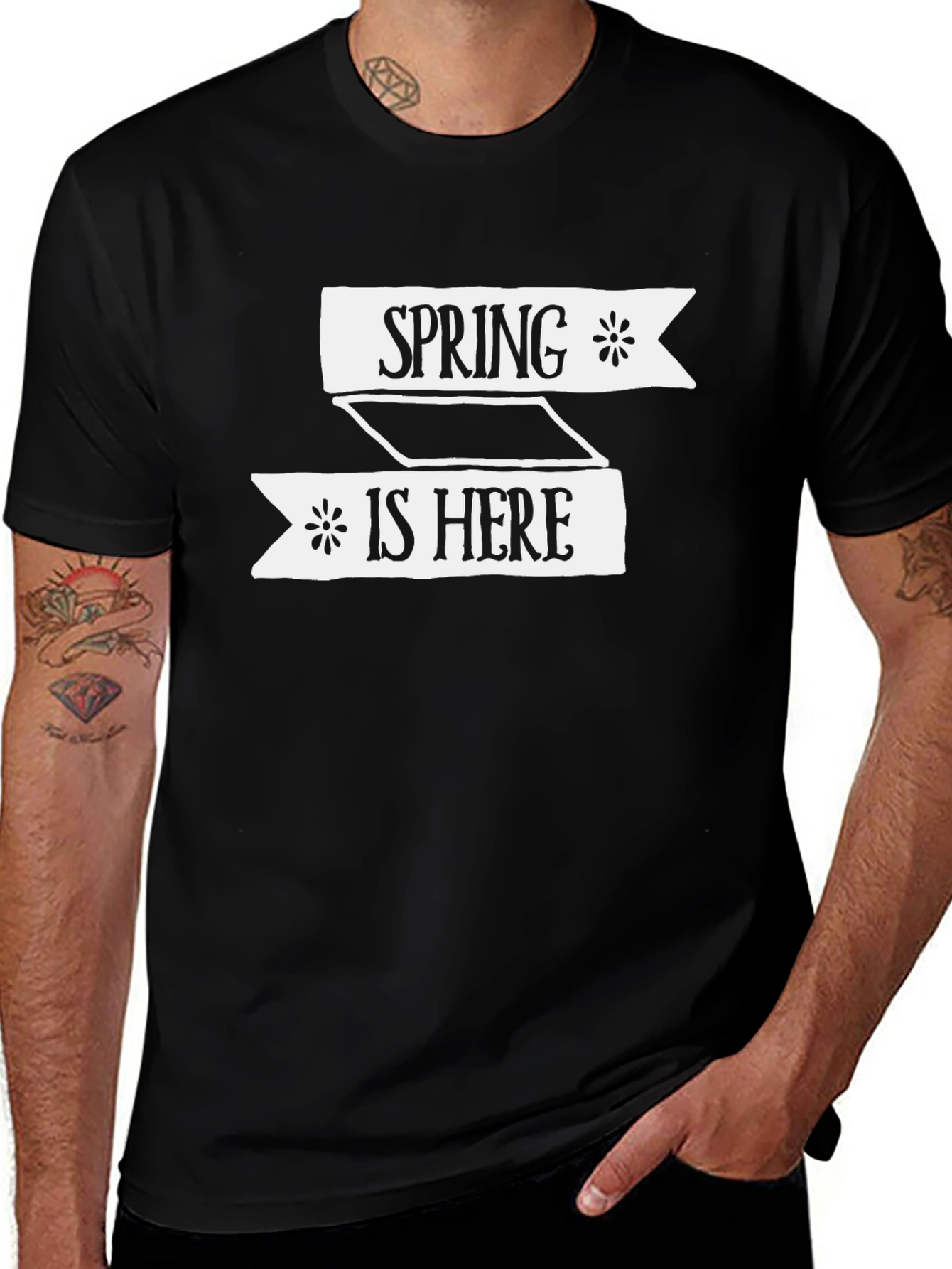 Variant 26 of Spring Is Here Graphic T-Shirt - Black