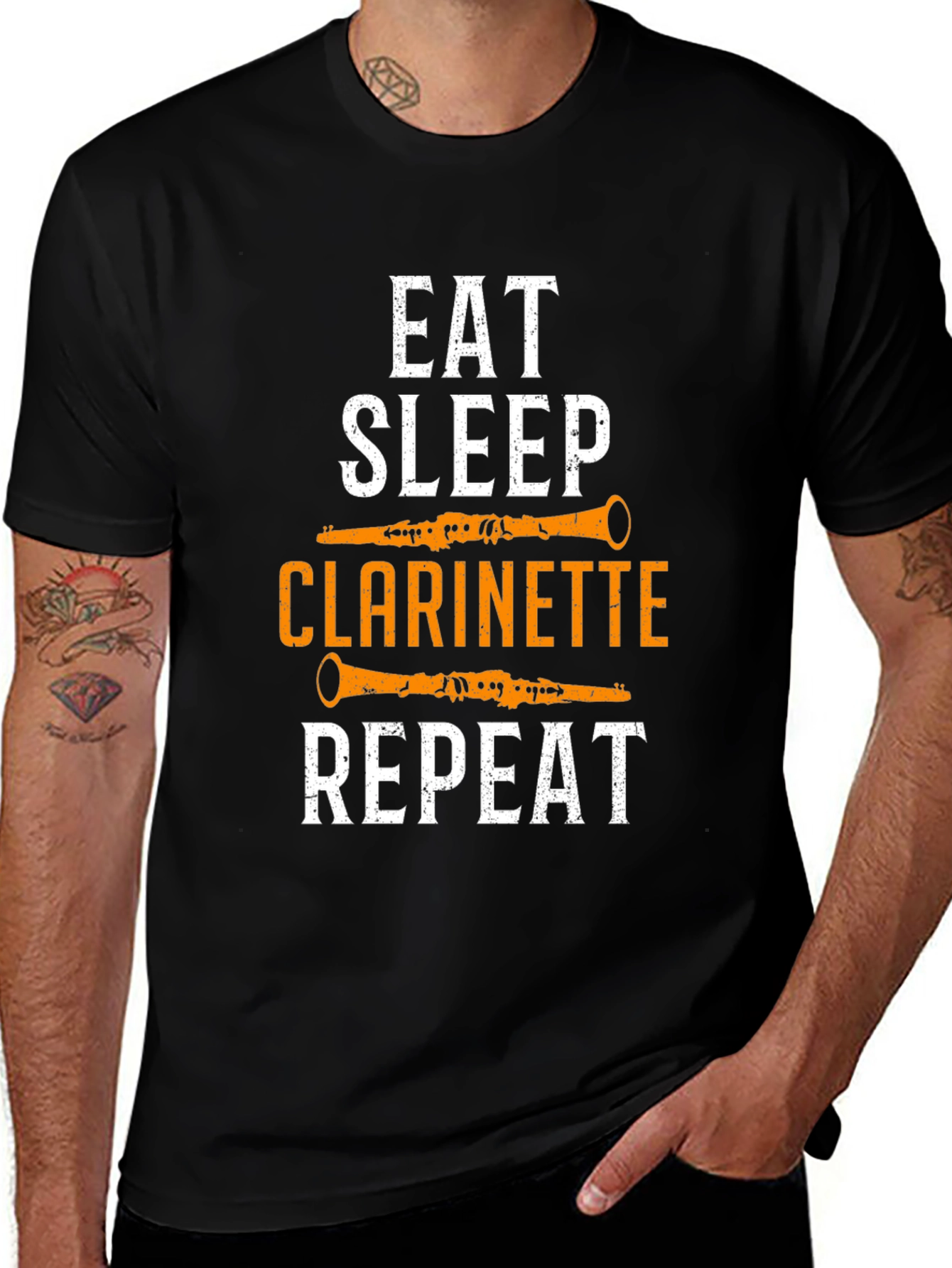 Variant 30 of Eat Sleep Clarinette Repeat Graphic Tee - Musician T-Shirt
