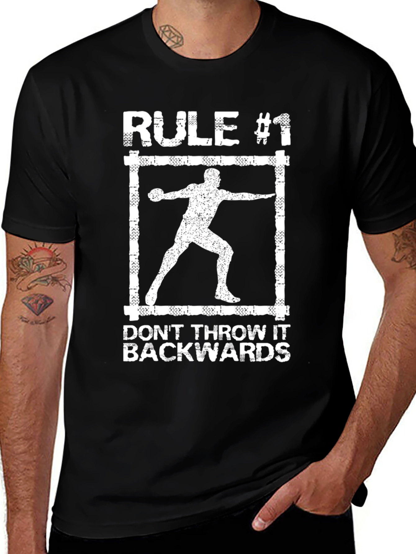 Rule #1 Discus Thrower Black Graphic Tee
