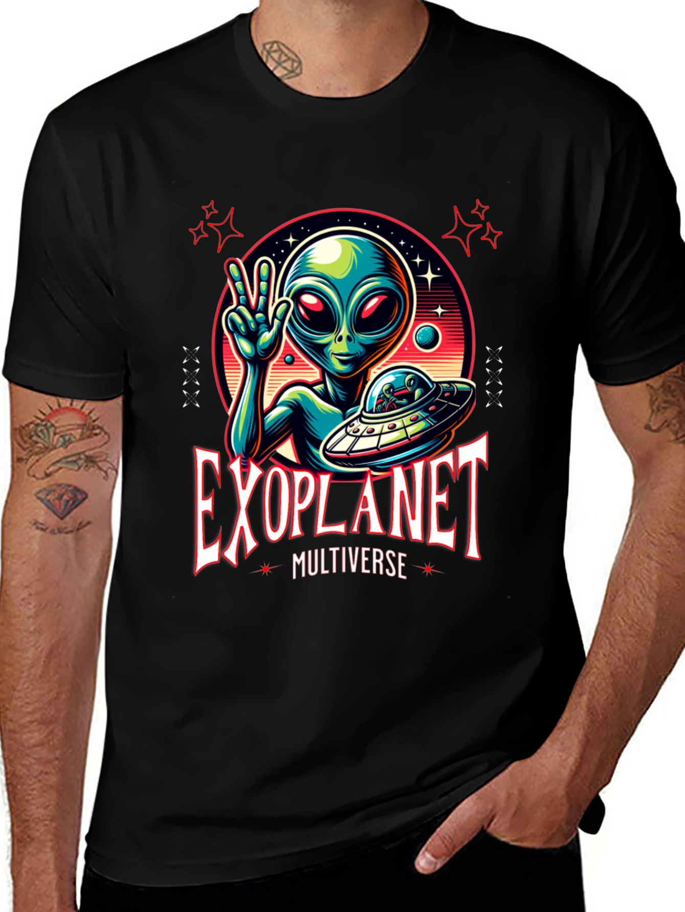 Variant 24 of Exoplanet Multiverse Alien Graphic Tee