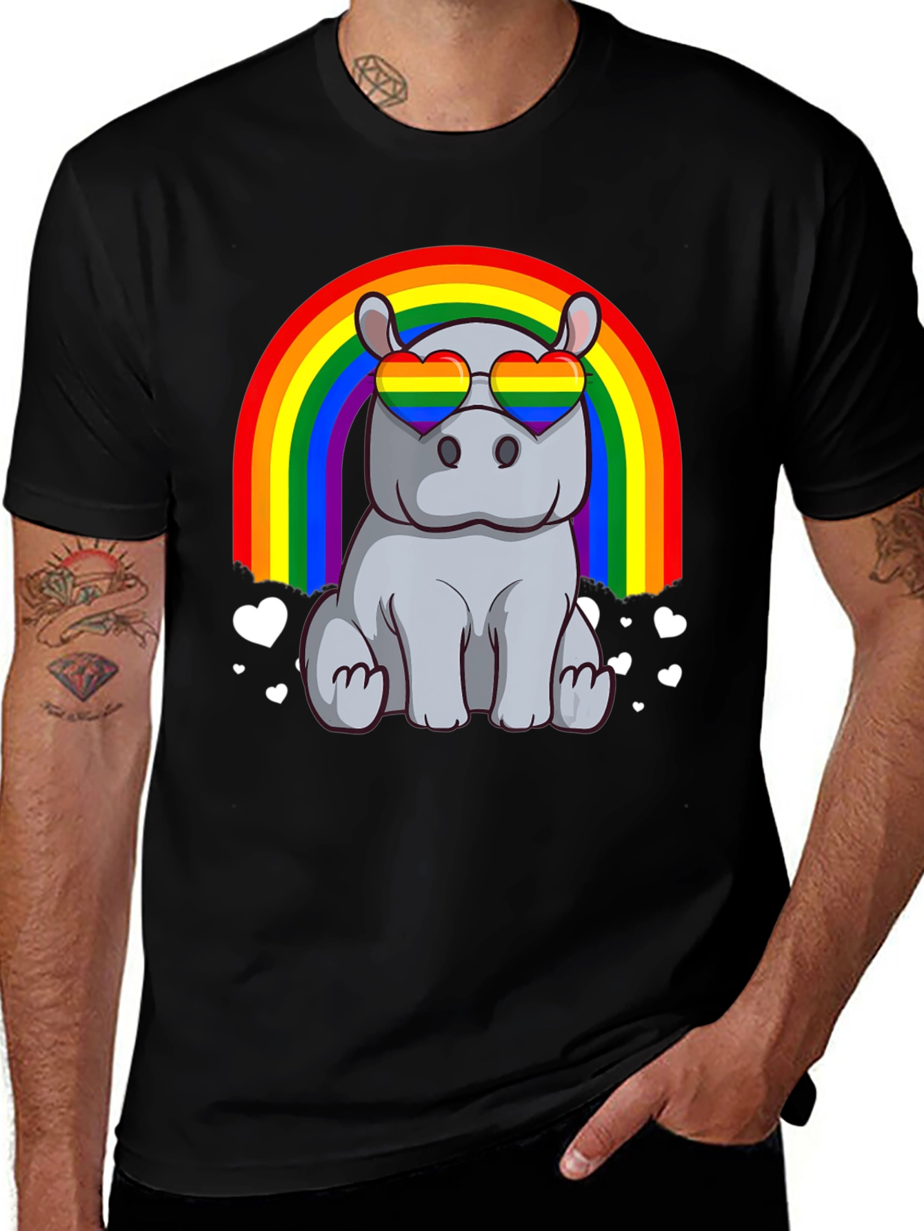 Variant 9 of Rainbow Hippo T-Shirt