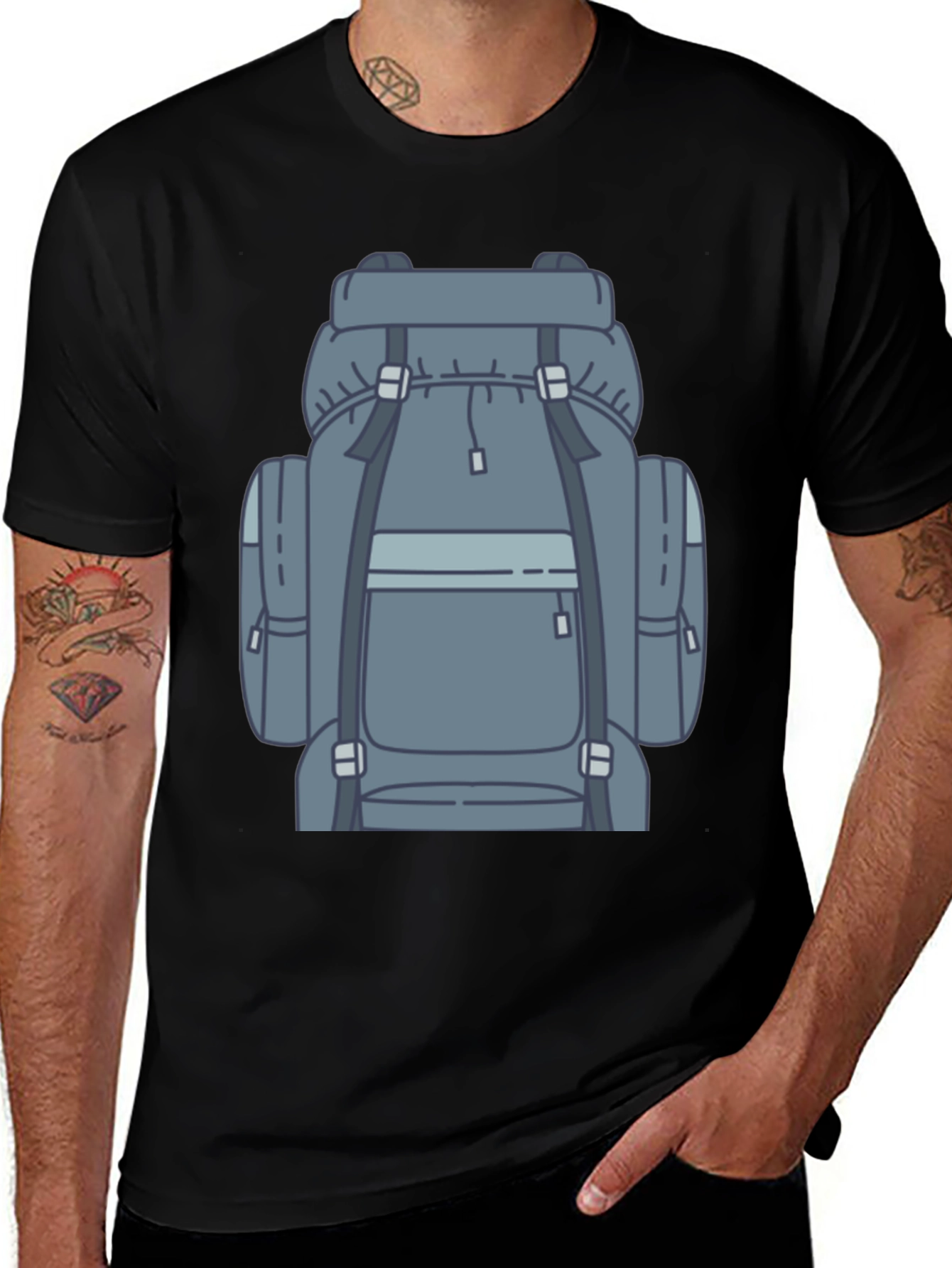 Variant 29 of Backpack Graphic T-Shirt - Hiking Adventure Tee