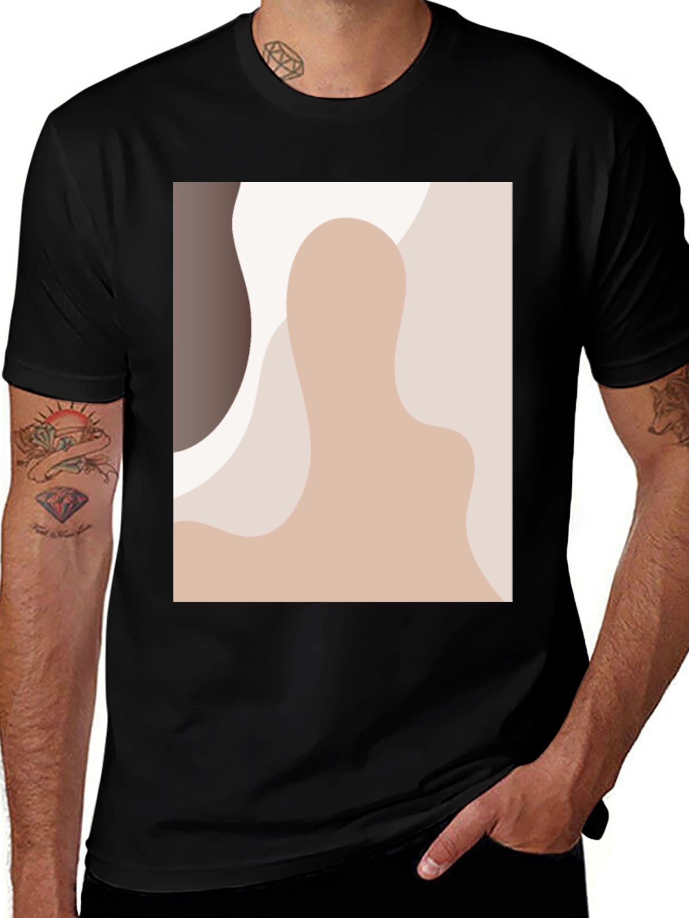 Variant 11 of Modern Abstract Art Graphic Tee - Unisex Black T-Shirt
