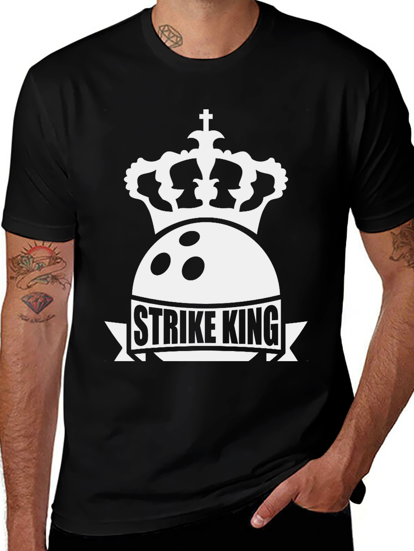 Variant 10 of Strike King Bowling T-Shirt - Crown Design