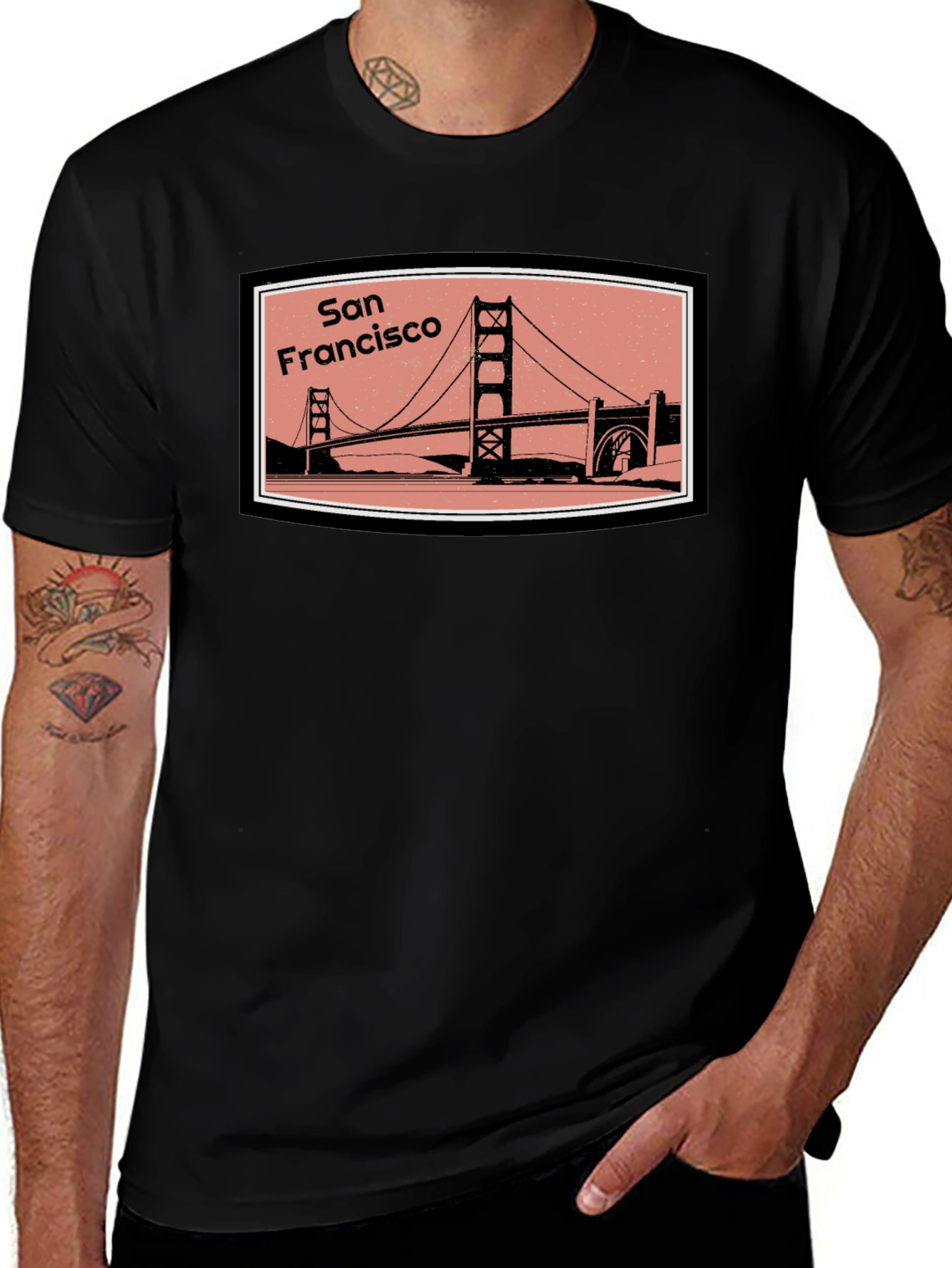 San Francisco Bridge Black T-Shirt