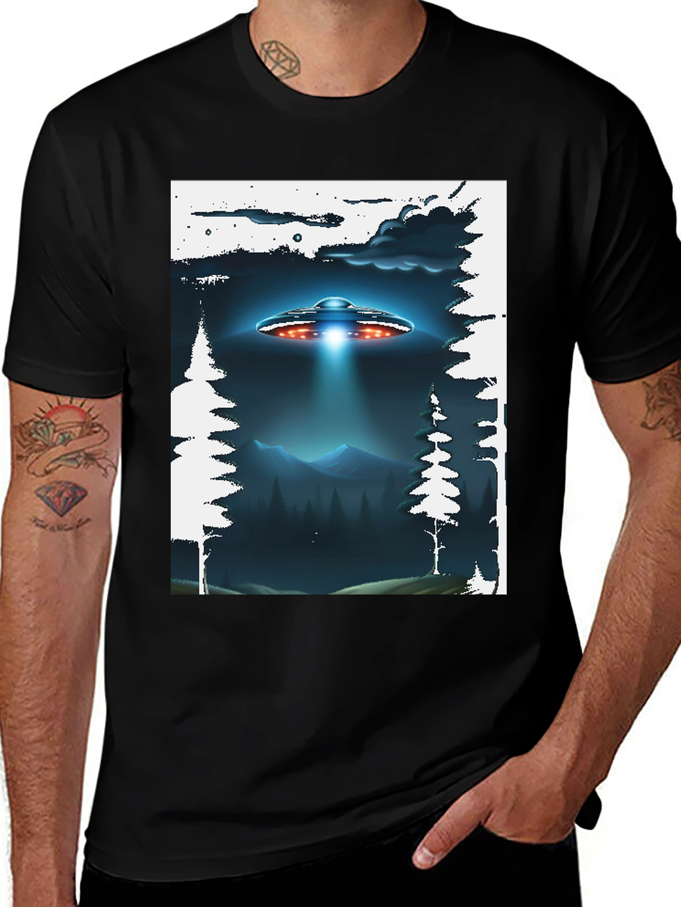 UFO Abduction Graphic T-Shirt