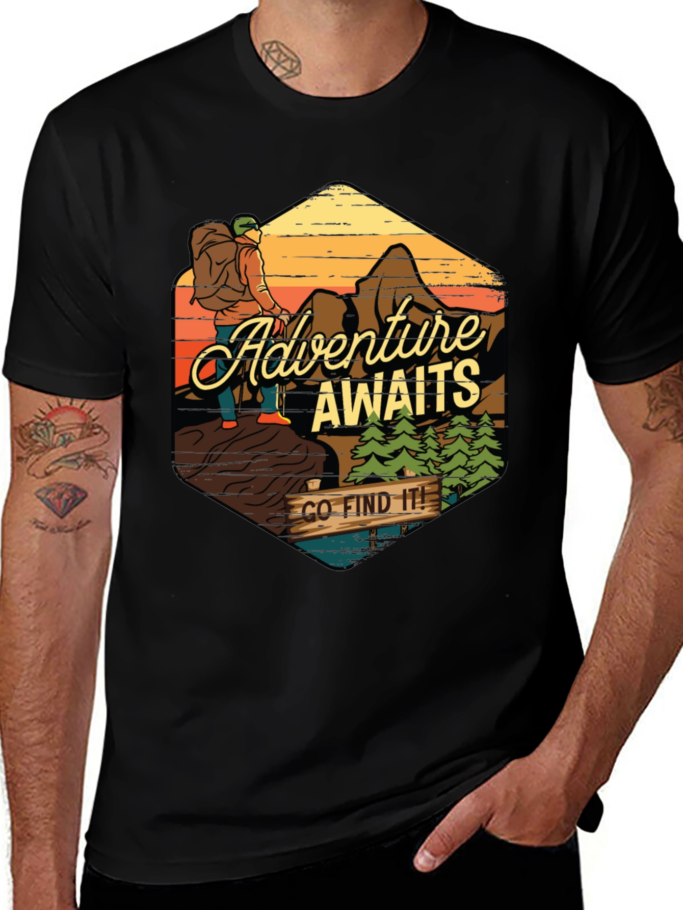 Variant 8 of Adventure Awaits Graphic Tee - Find Your Path!