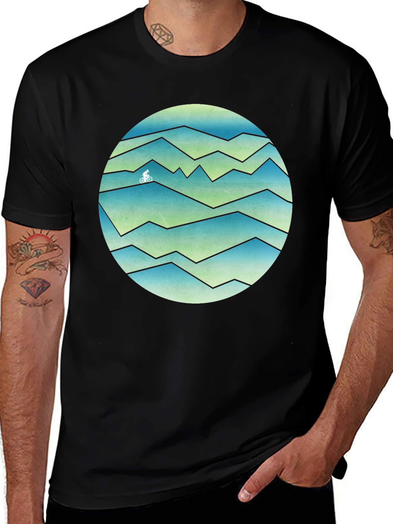 Variant 14 of Mountain Biker Graphic Tee - Stylish Black T-Shirt