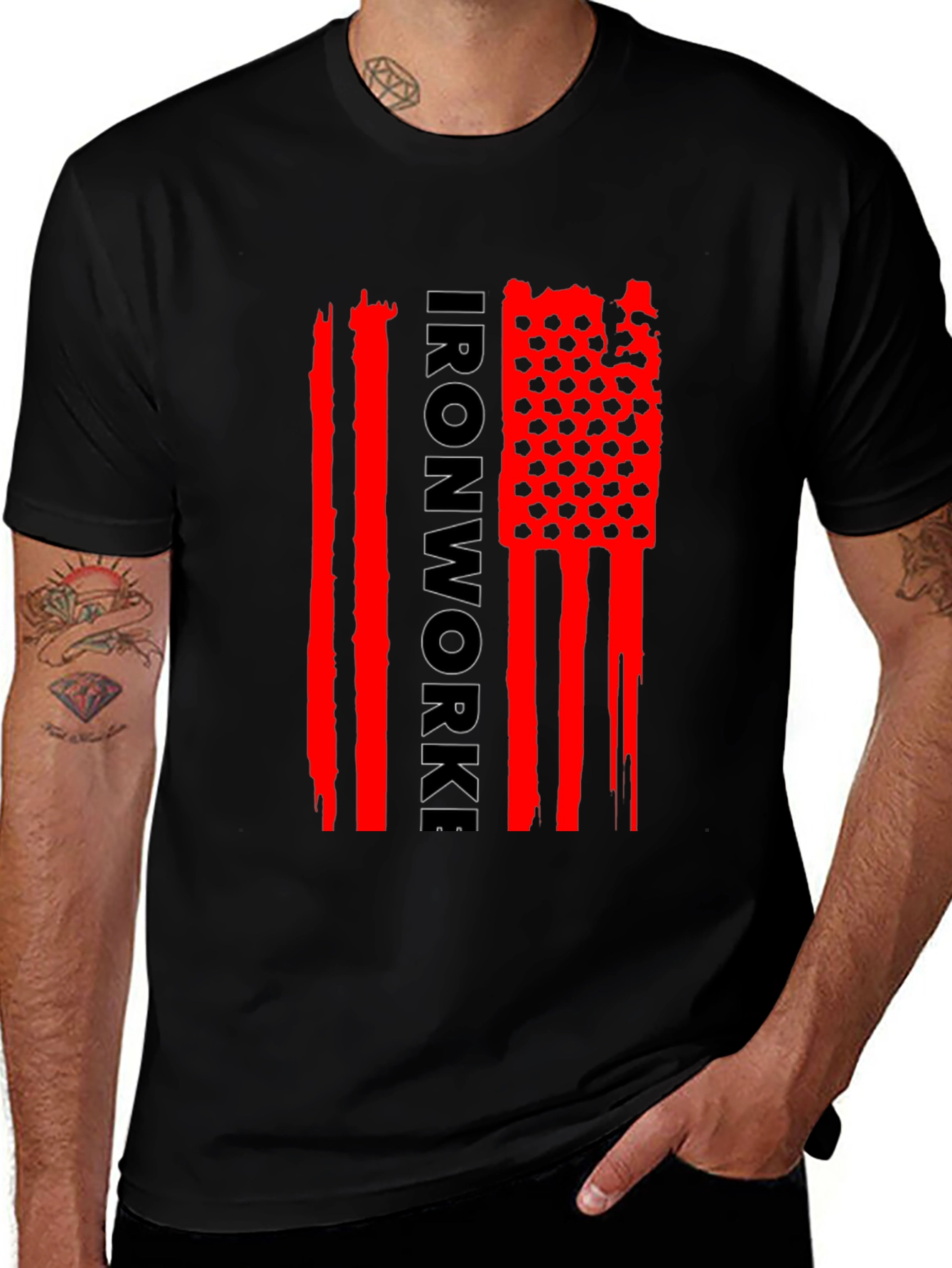 Ironworker American Flag Style T-Shirt