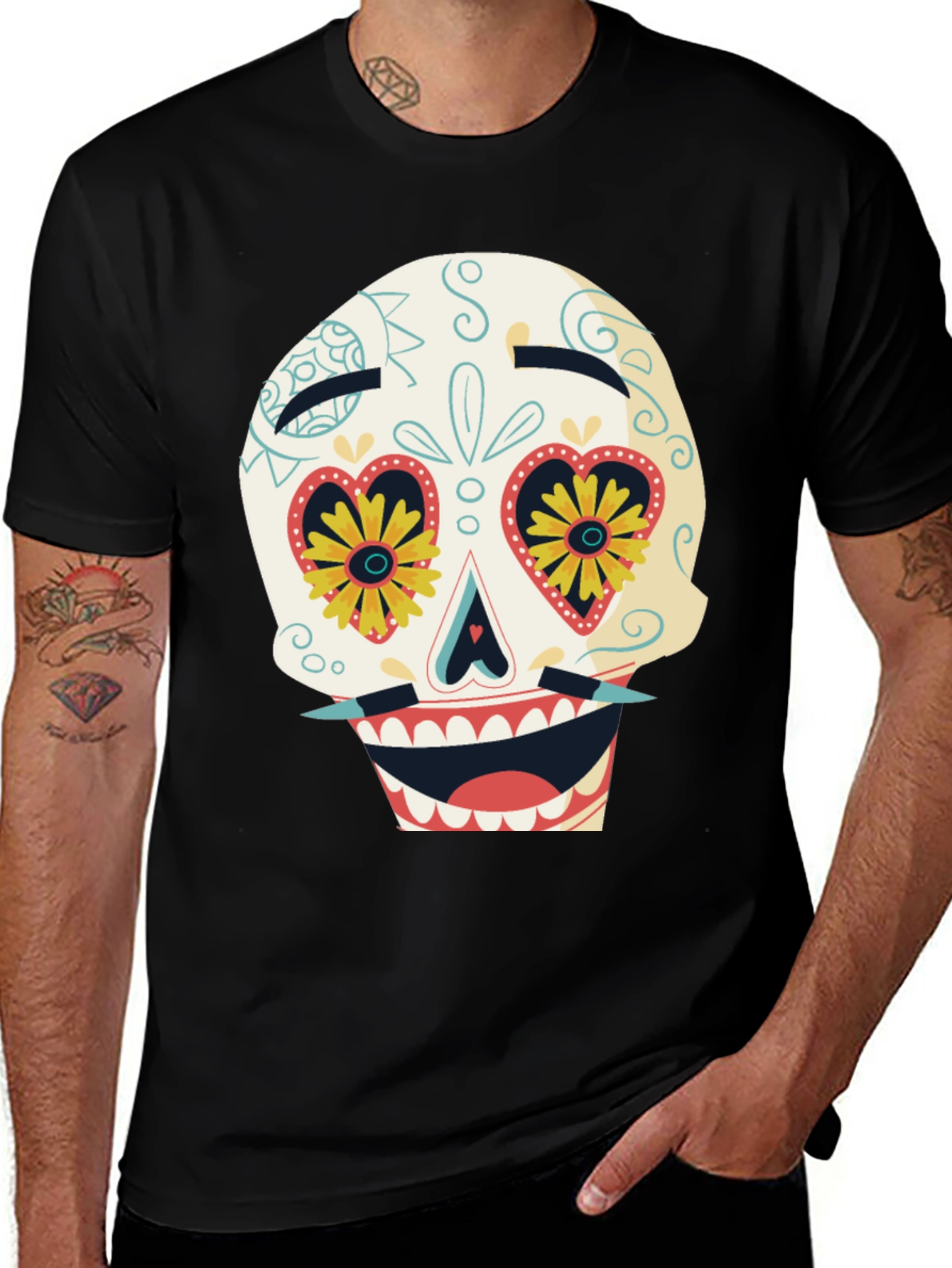 Variant 16 of Sugar Skull Graphic Tee - Day of the Dead