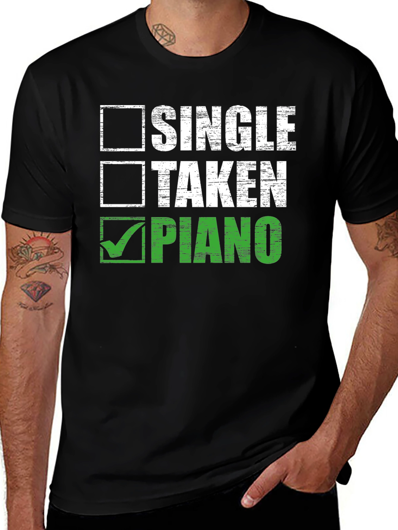 Variant 27 of Single Taken Piano T-Shirt - Music Lover Tee