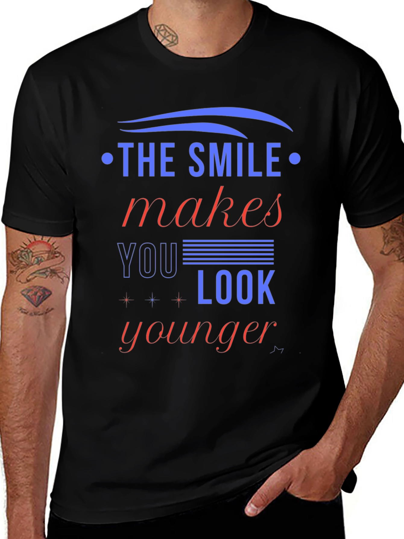Smile Makes You Look Younger Black Graphic Tee