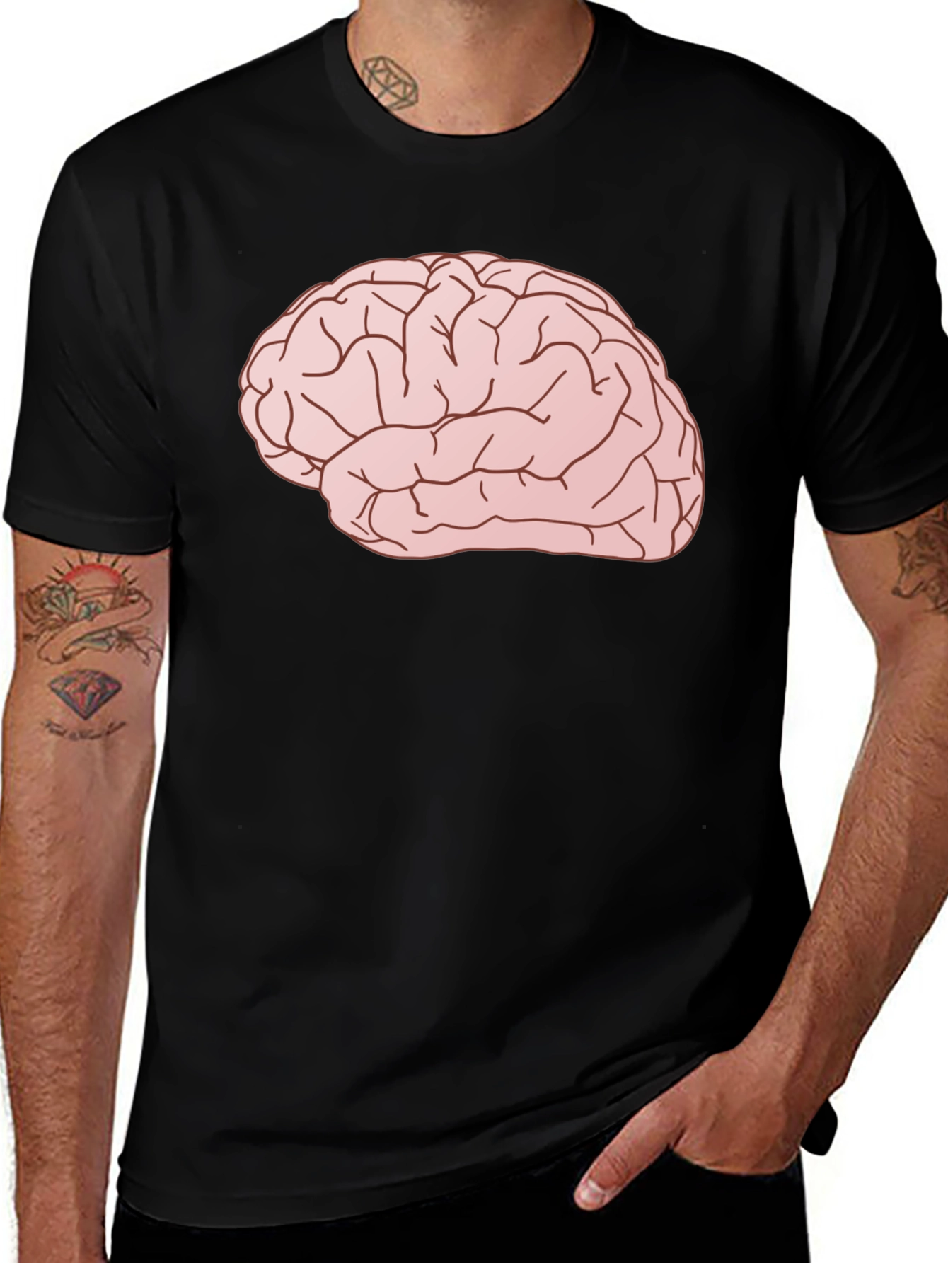 Variant 29 of Brain Graphic Tee - Smart & Stylish Black T-Shirt