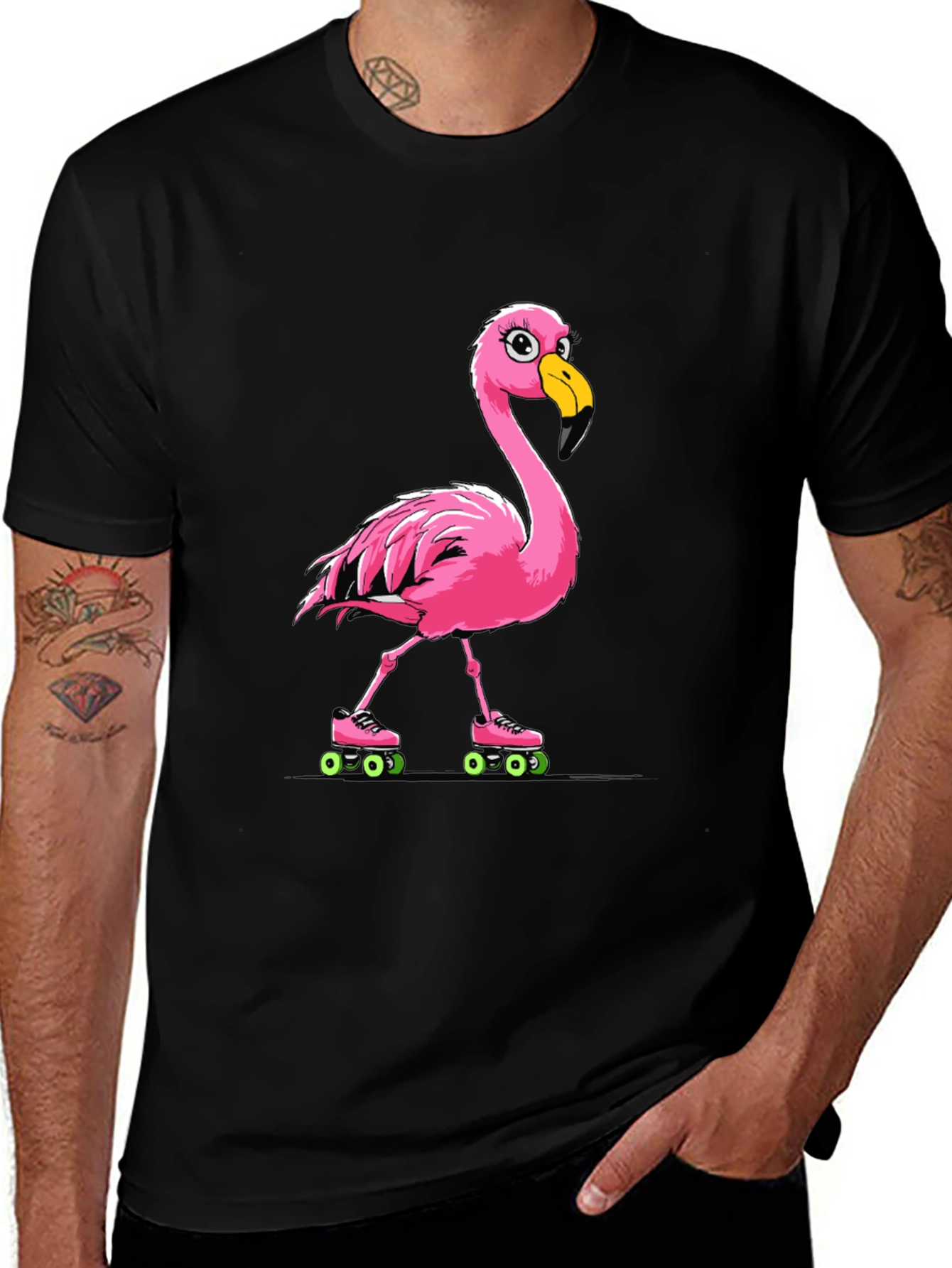 Variant 10 of Flamingo Roller Skate T-Shirt