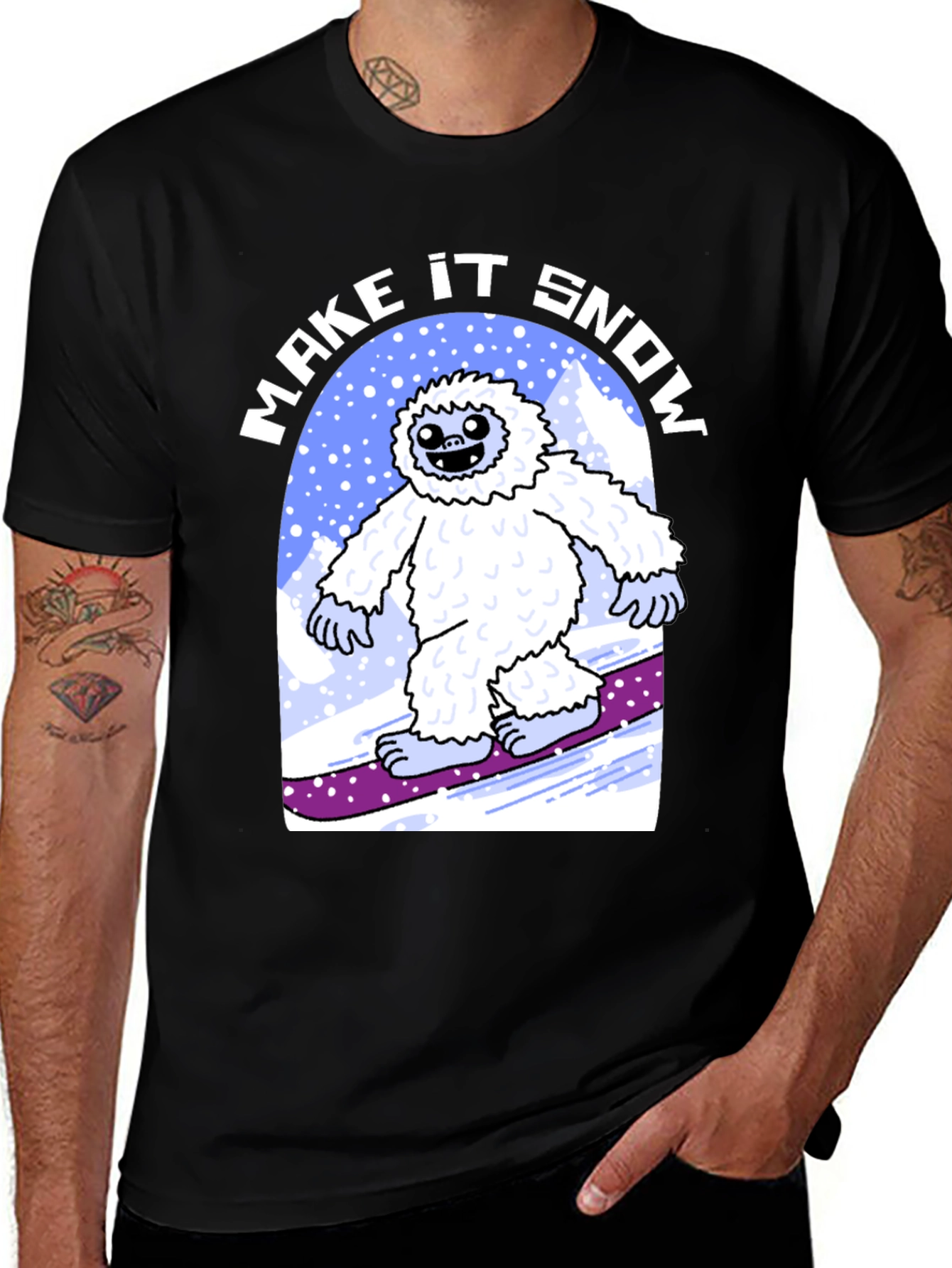 Variant 2 of Make It Snow Yeti T-Shirt