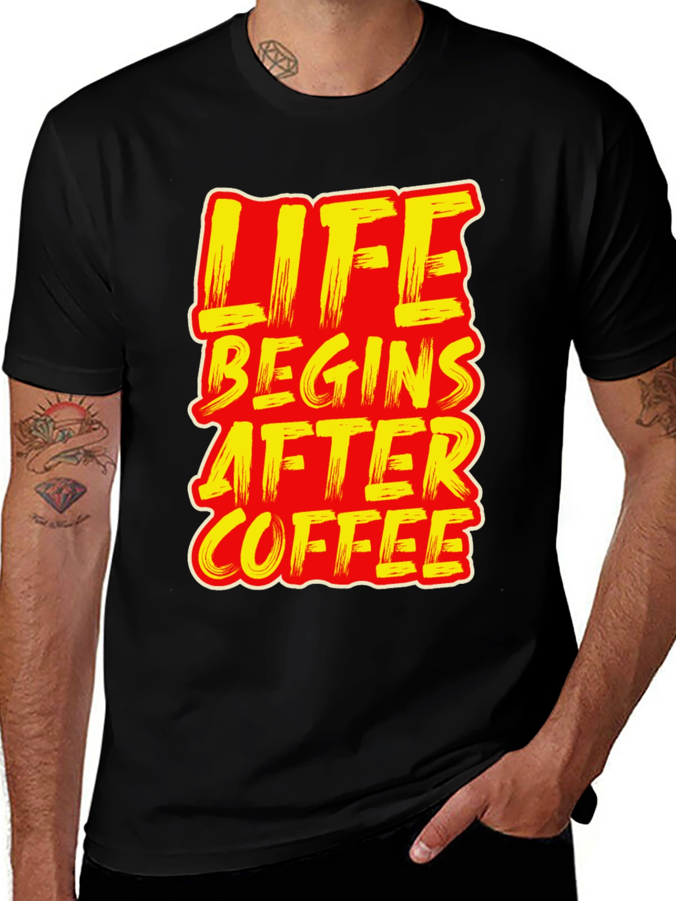 Variant 17 of Life Begins After Coffee Graphic T-Shirt