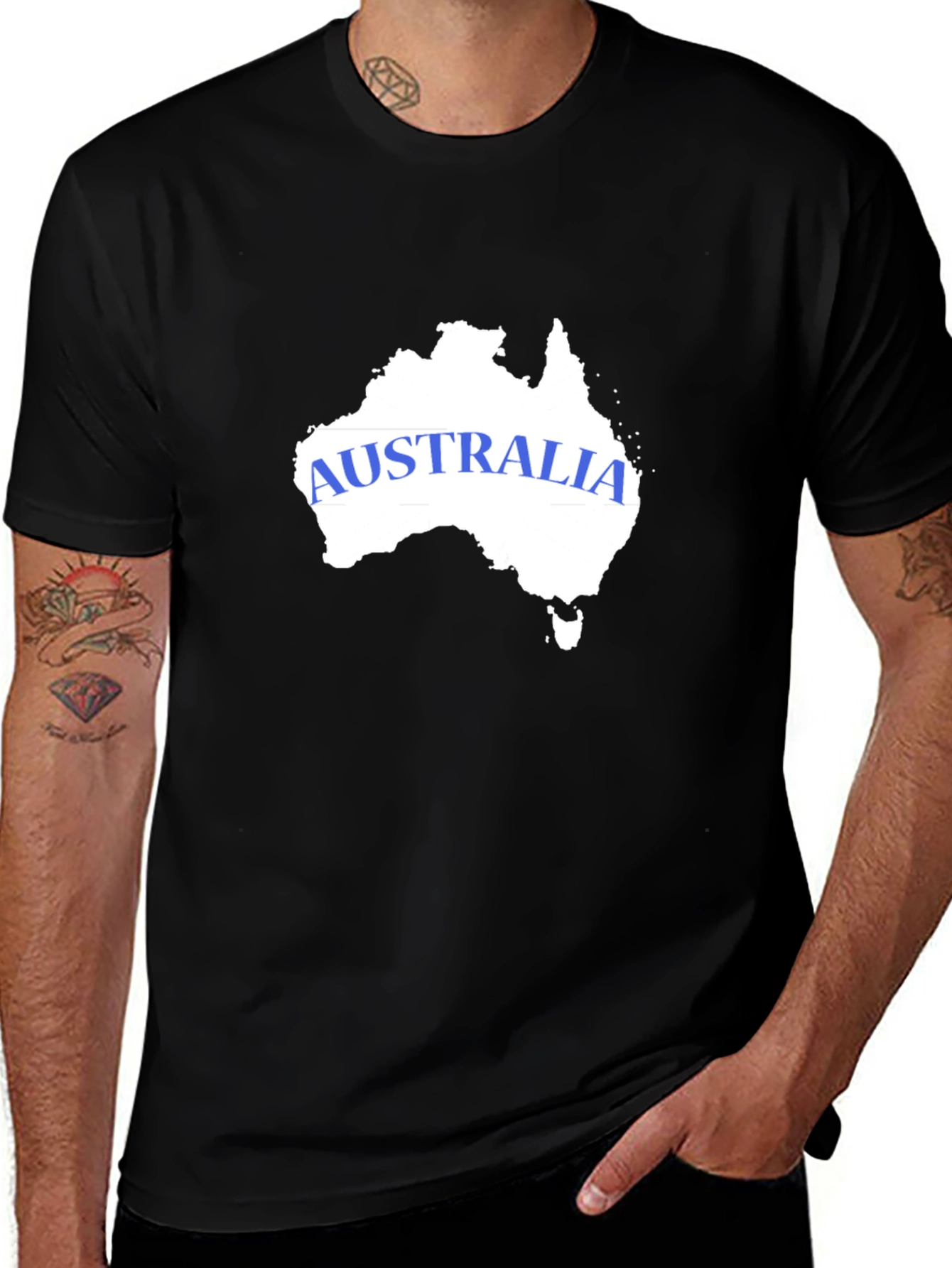Australia Map T-Shirt - Black Graphic Tee
