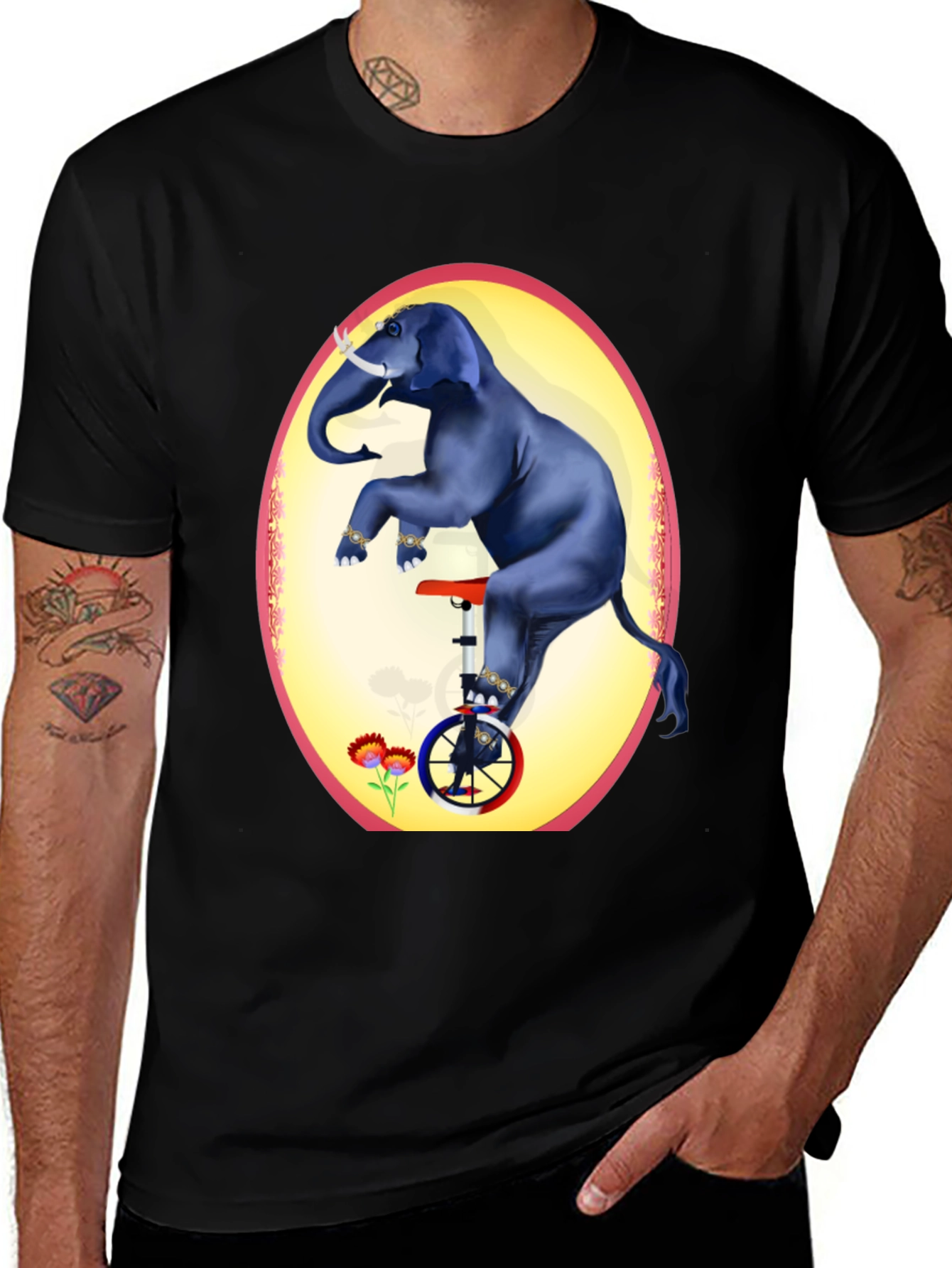 Variant 9 of Unicycle Elephant T-Shirt - Circus Fun!