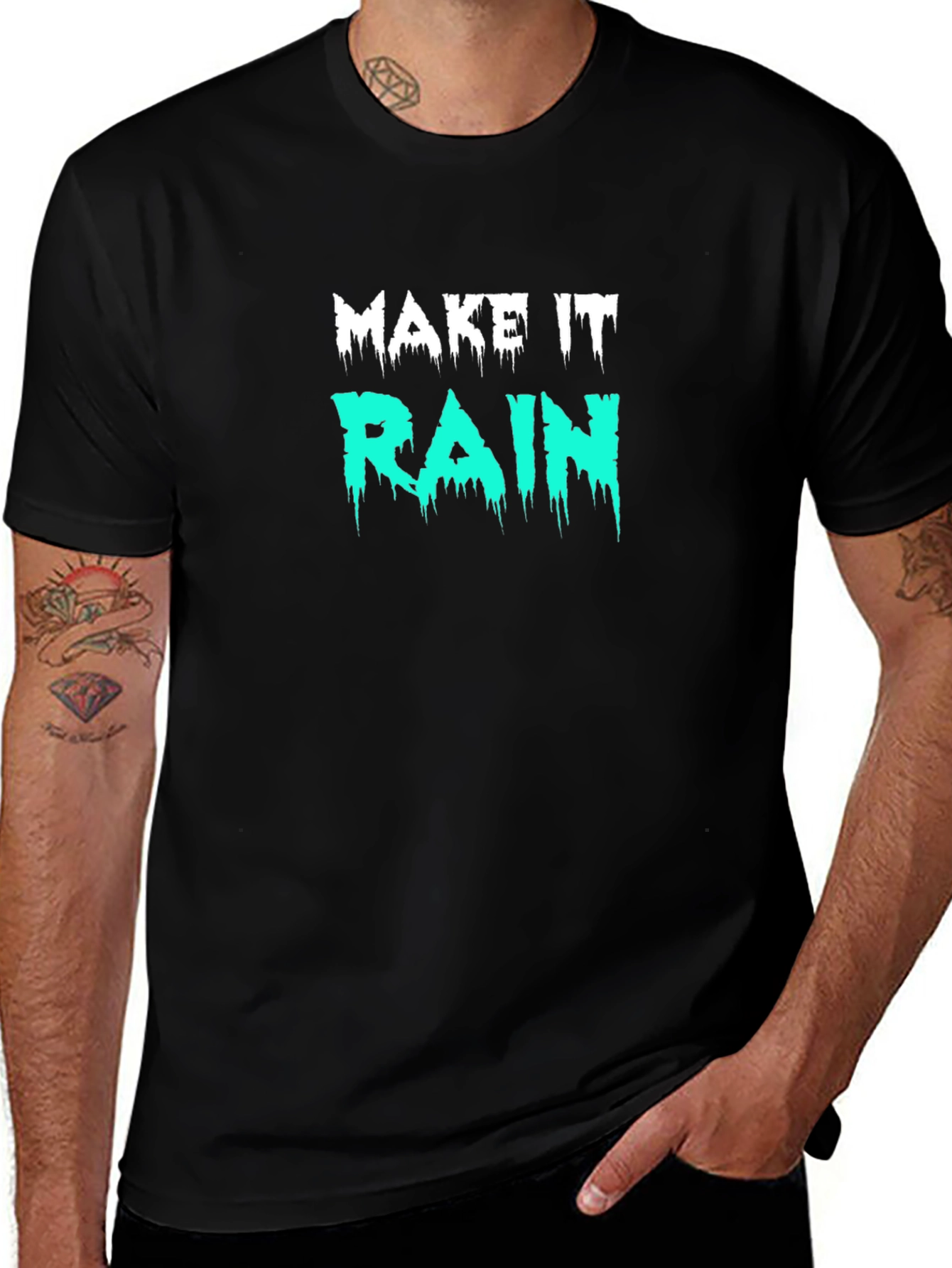 Variant 25 of Make It Rain Graphic T-Shirt - Black
