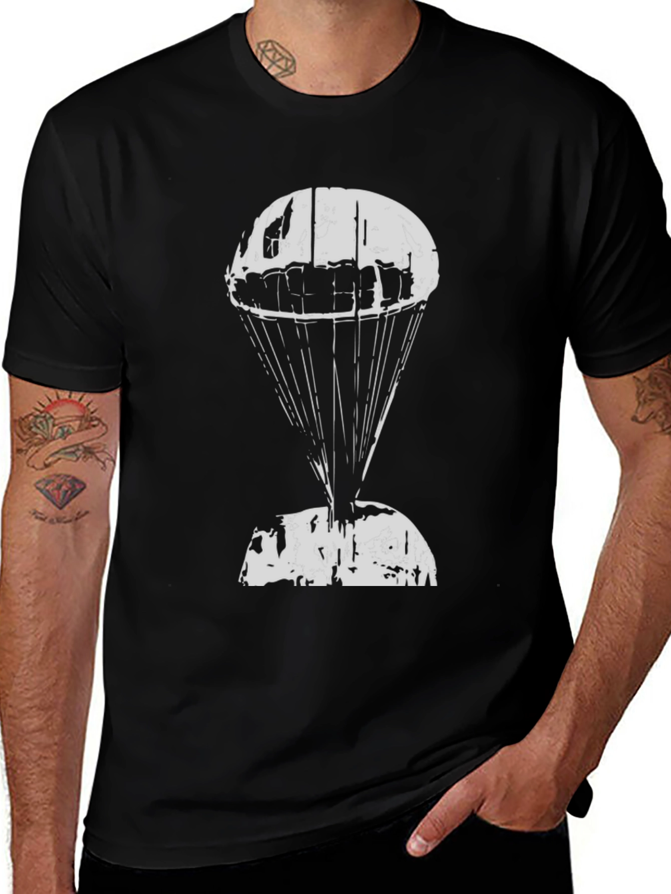 Variant 27 of Parachute Graphic T-Shirt - Black Cotton Tee