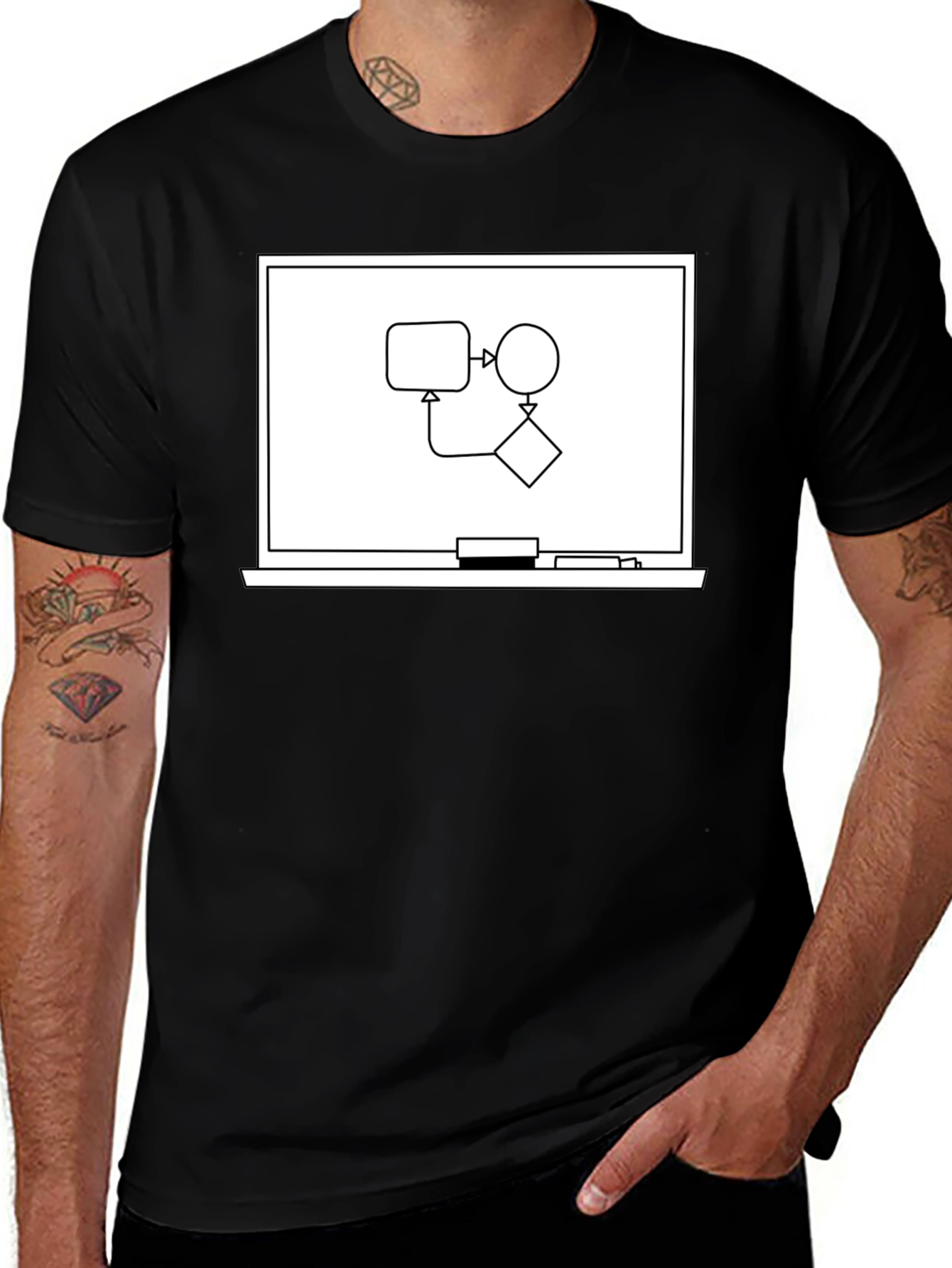Variant 26 of Black Flowchart T-Shirt - Diagram Graphic Tee